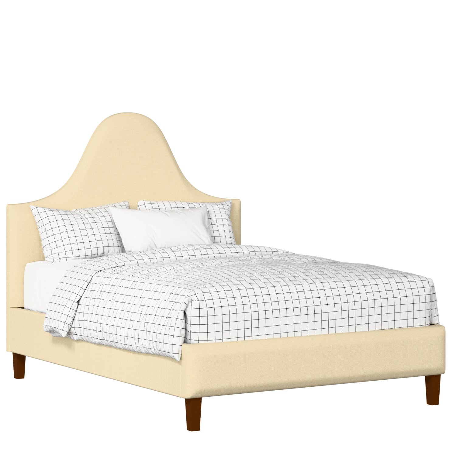 Beverley upholstered bed in oatmeal fabric
