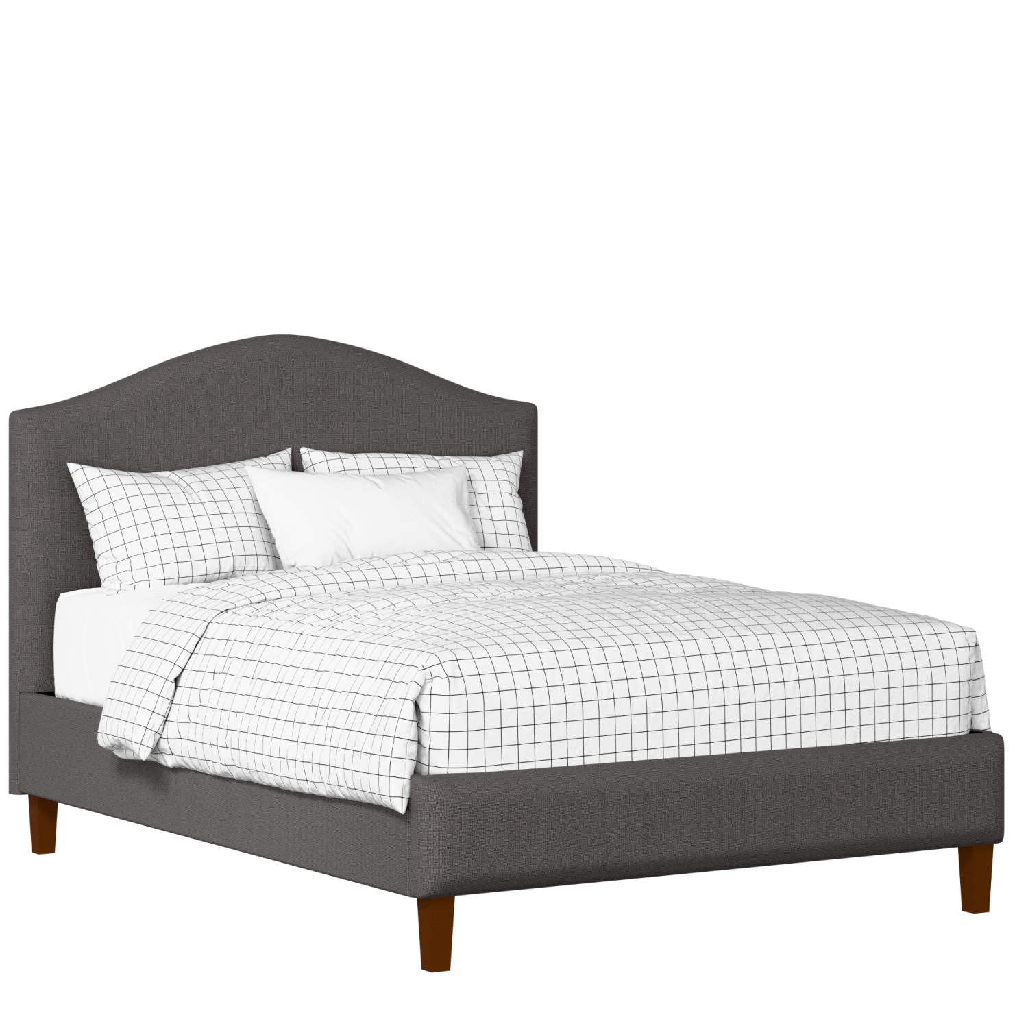 Burley Slim upholstered bed in iron fabric