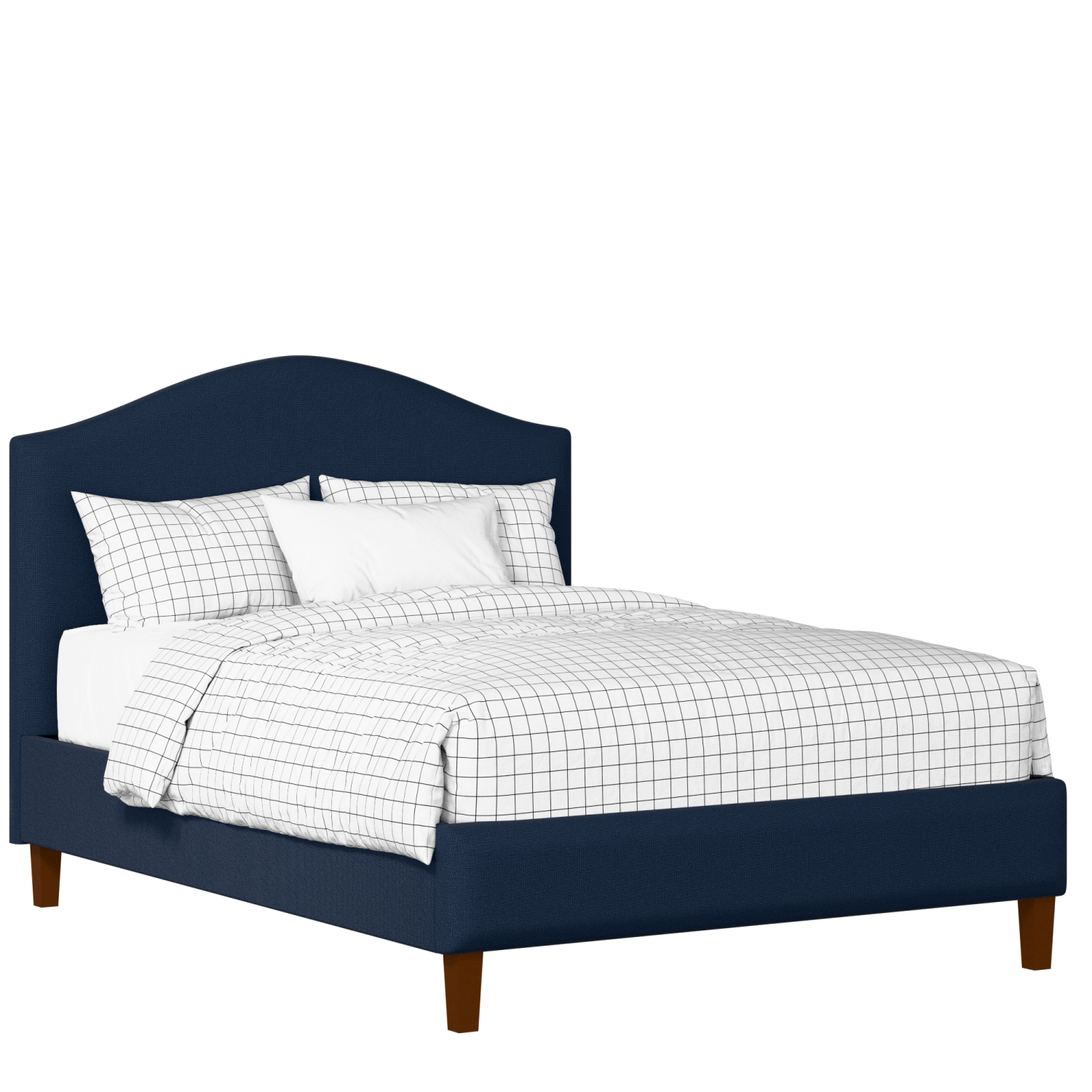 Burley Slim upholstered bed in oxford blue fabric