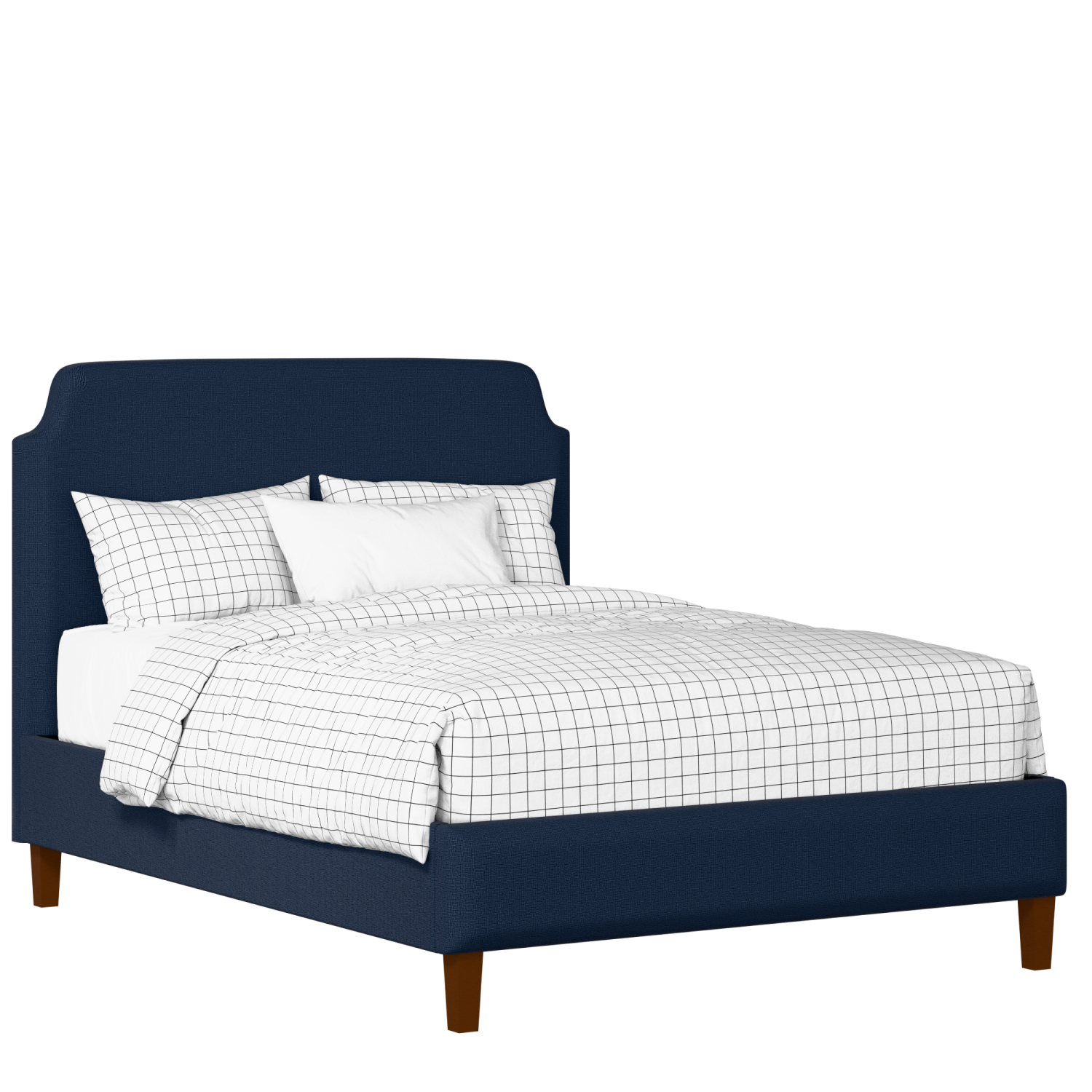 Charing Slim upholstered bed in oxford blue fabric