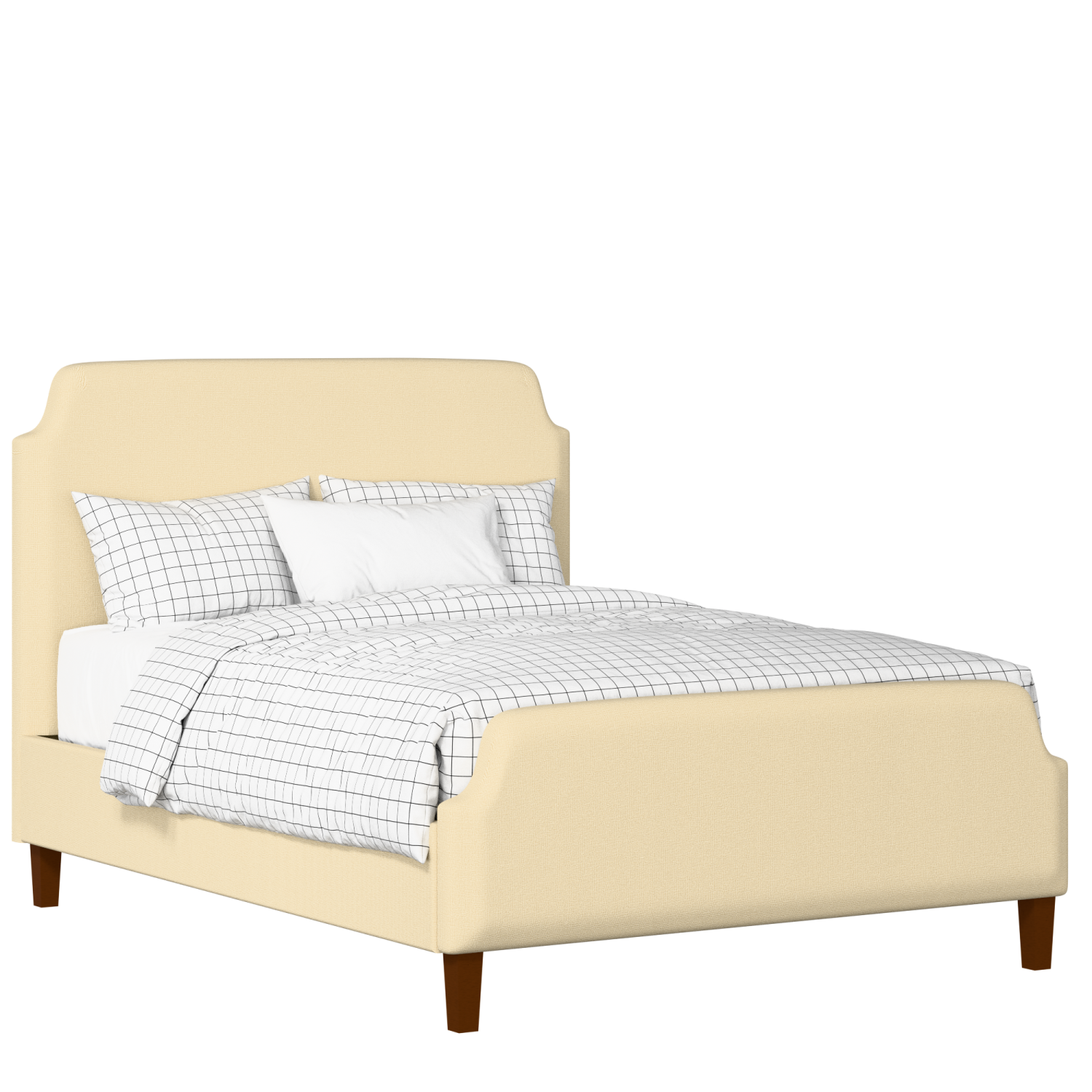 Charing upholstered bed in oatmeal fabric
