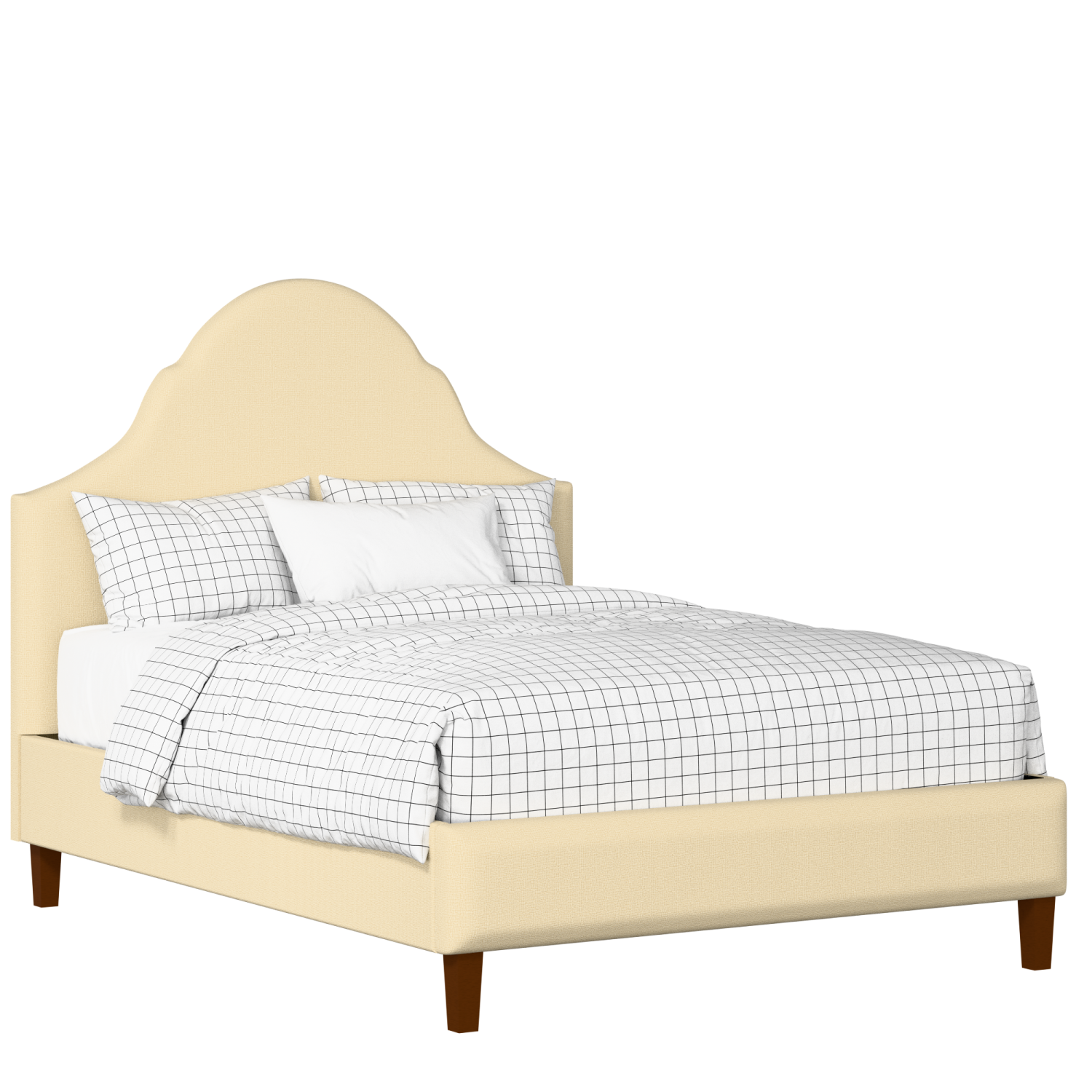 Irvine upholstered bed in oatmeal fabric