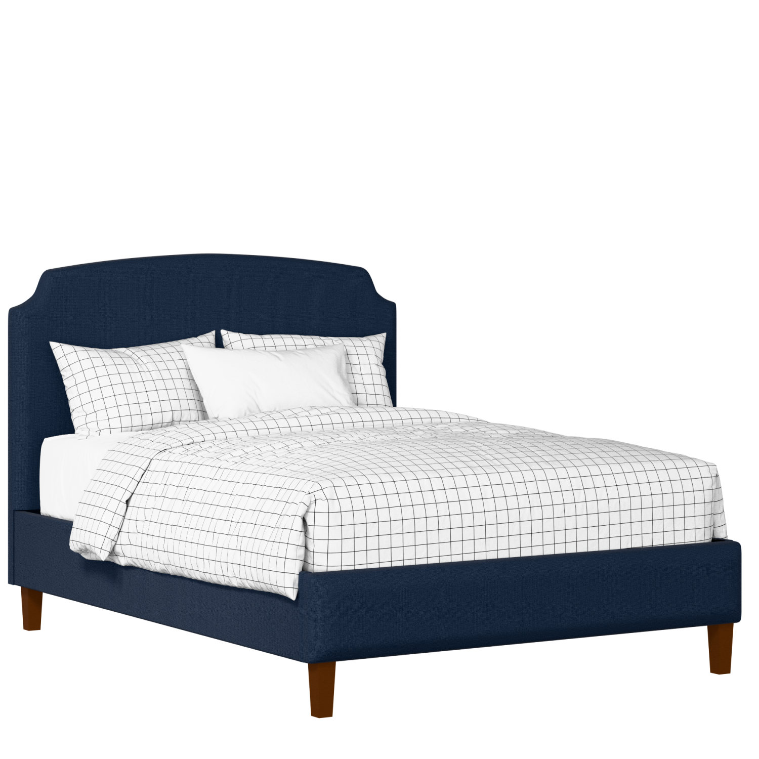 Poole Slim upholstered bed in oxford blue fabric