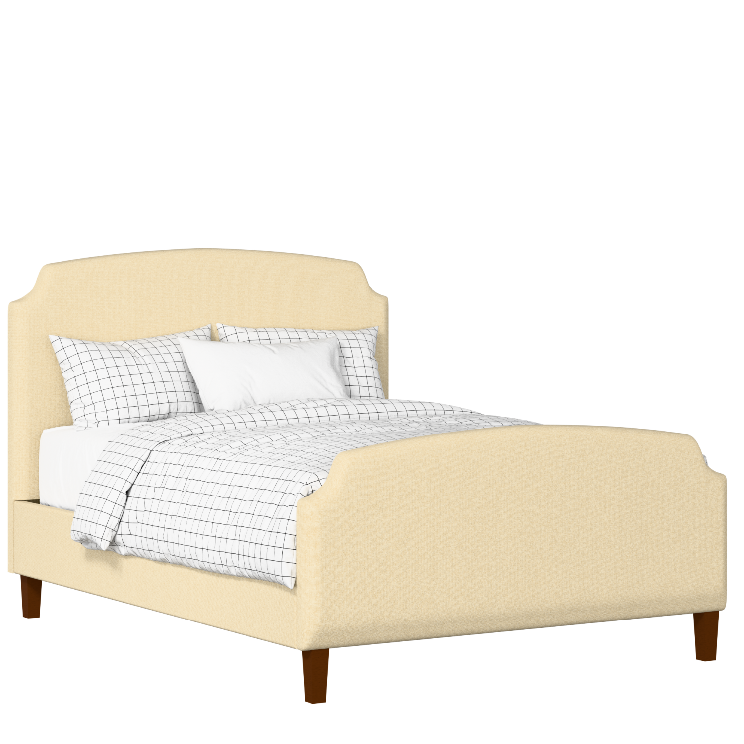 Poole upholstered bed in oatmeal fabric