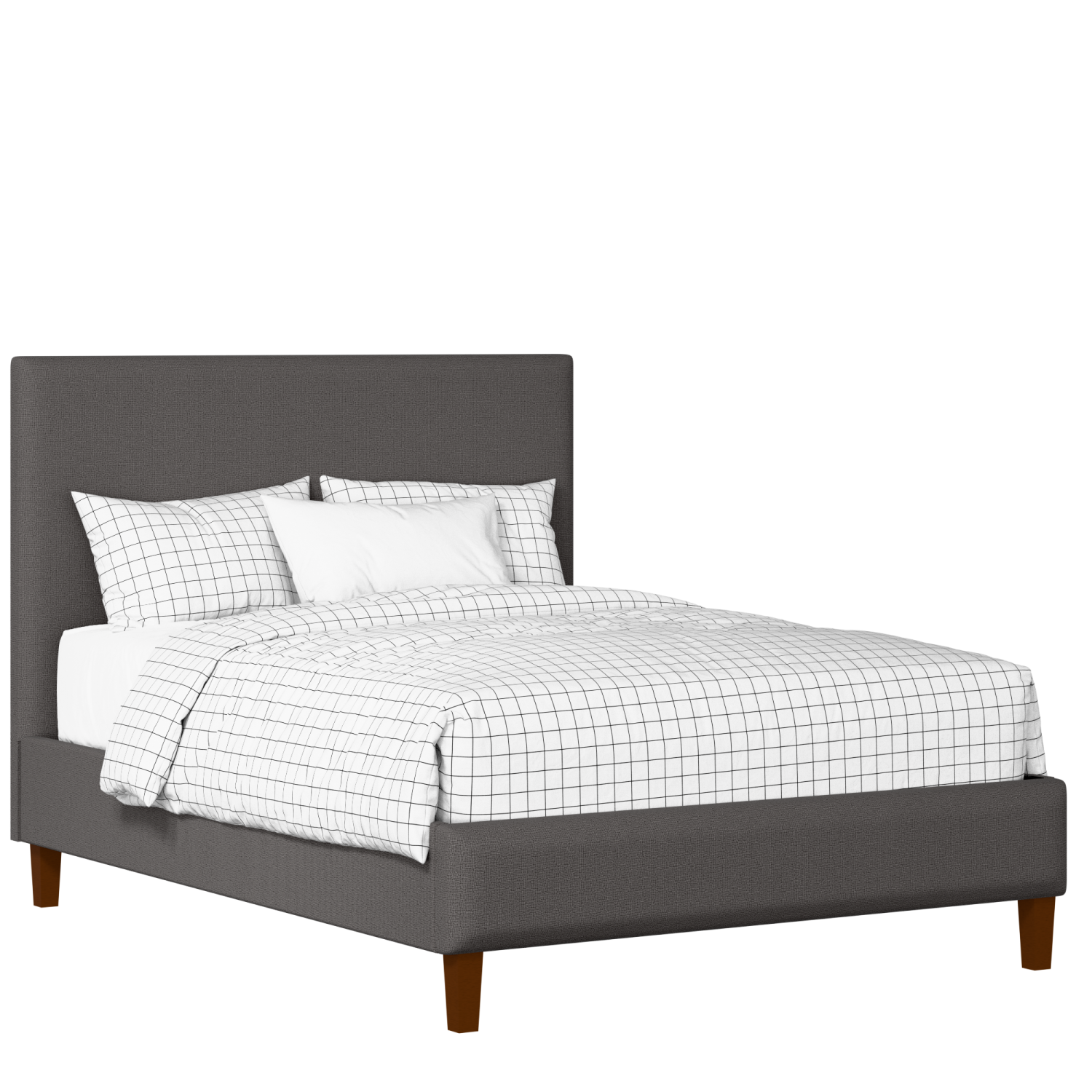 Porto Slim upholstered bed in iron fabric