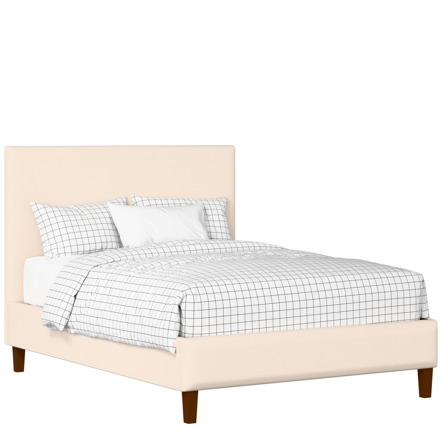 Porto Slim upholstered bed in Silver fabric with Juno mattress