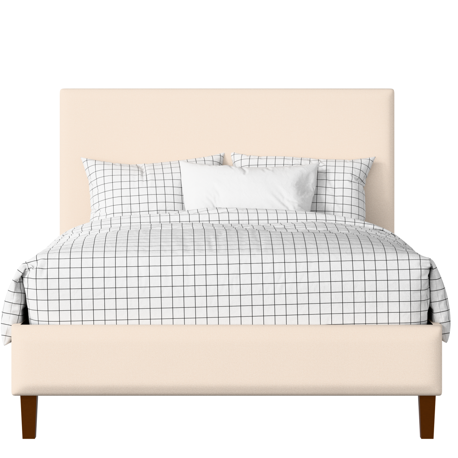 Porto Slim upholstered bed in Silver fabric