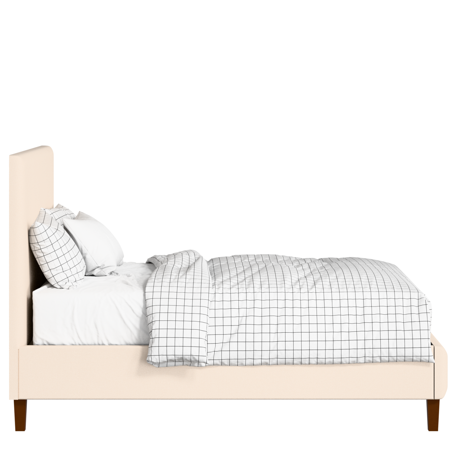 Porto Slim upholstered bed in Silver fabric with Juno mattress
