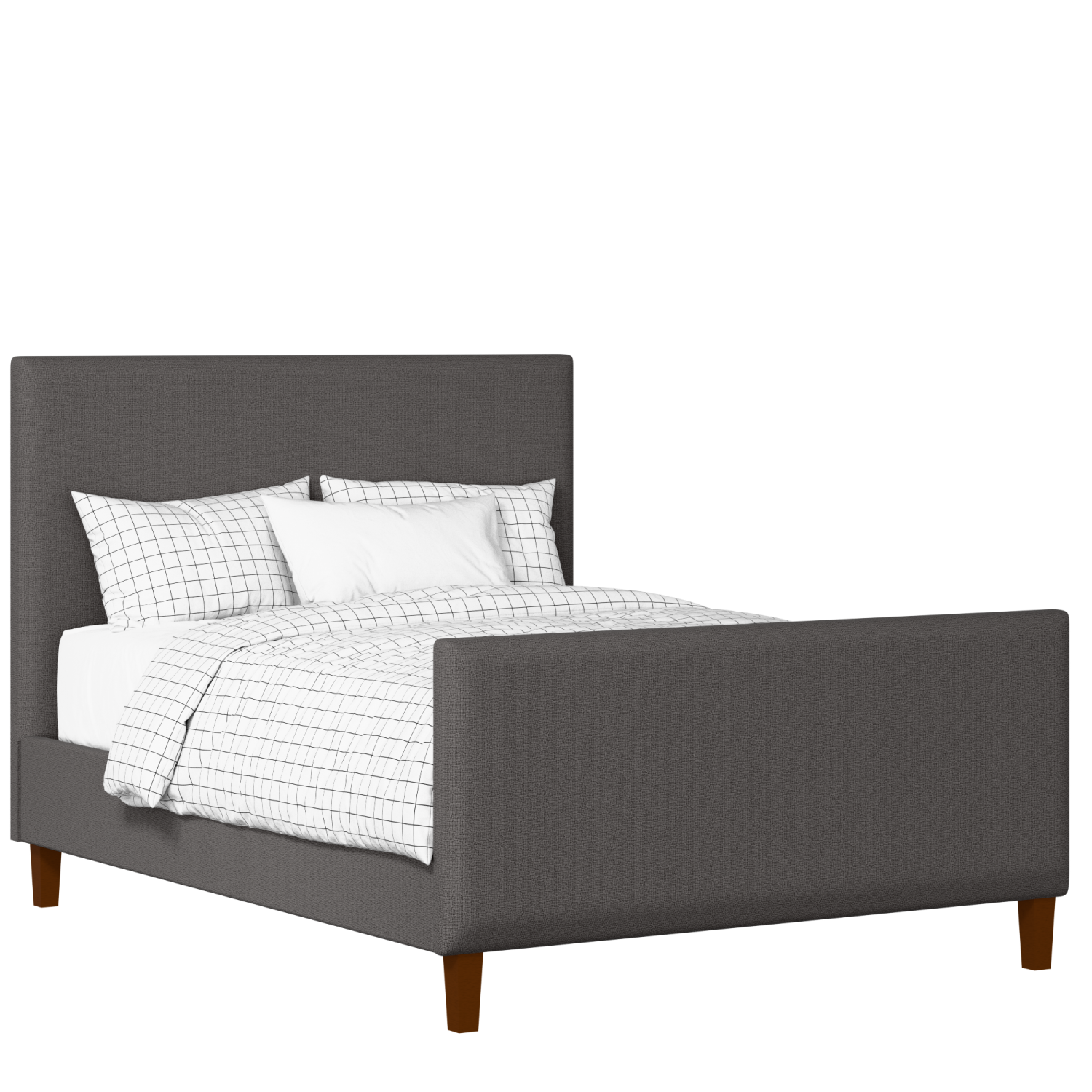 Porto upholstered bed in iron fabric