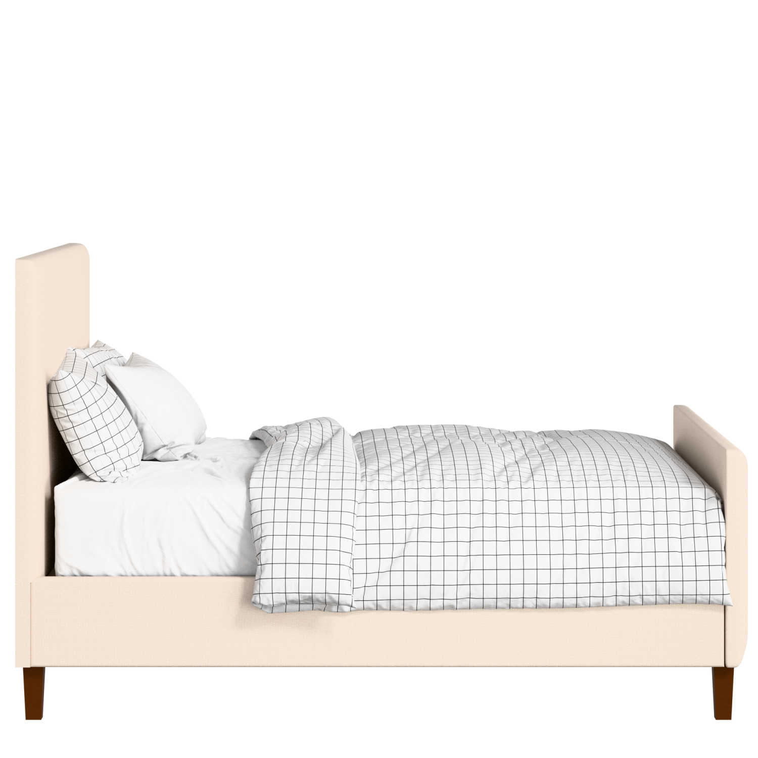 Porto upholstered bed in Silver fabric with Juno mattress