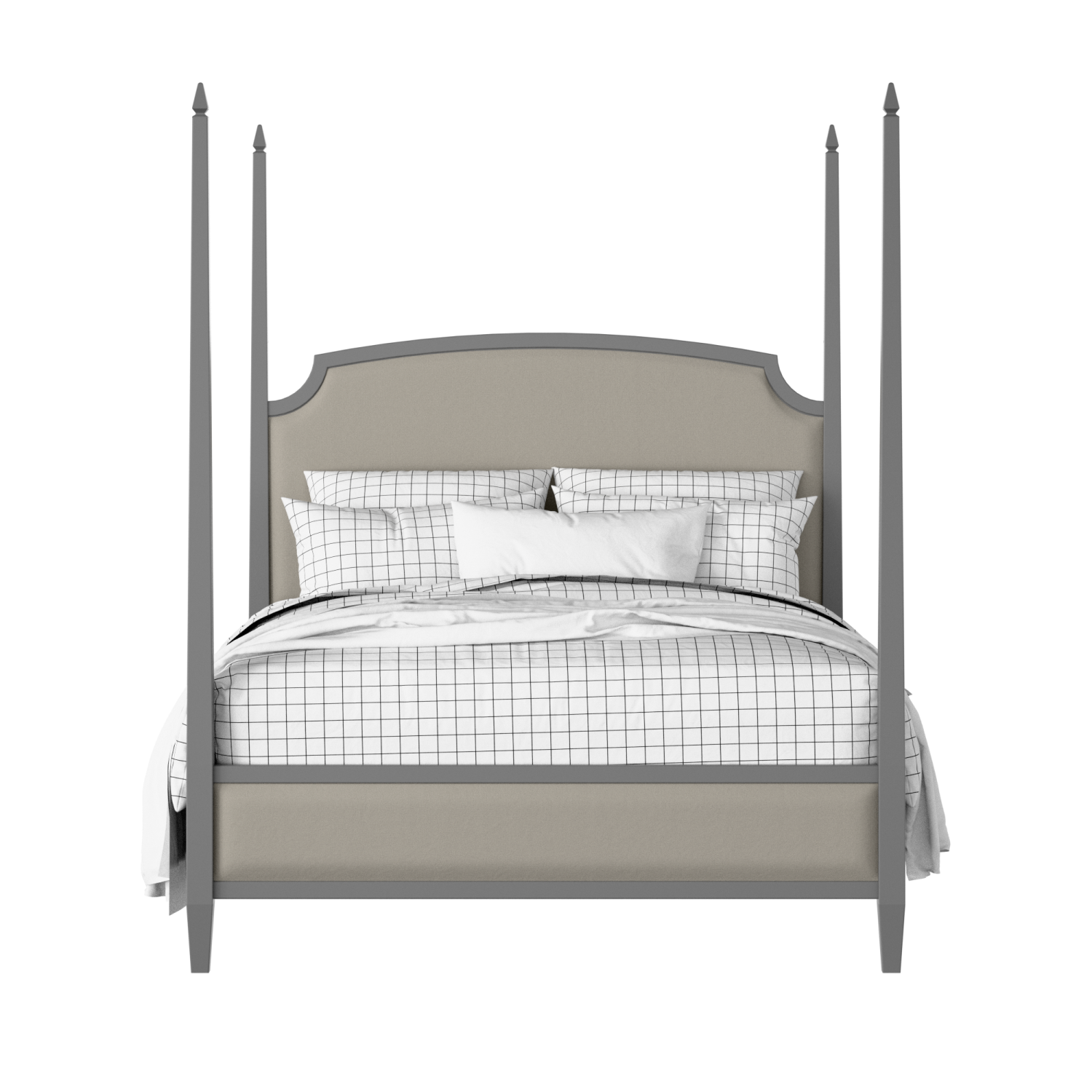 Austin Slim Upholstered wood upholstered upholstered bed in grey with Silver fabric