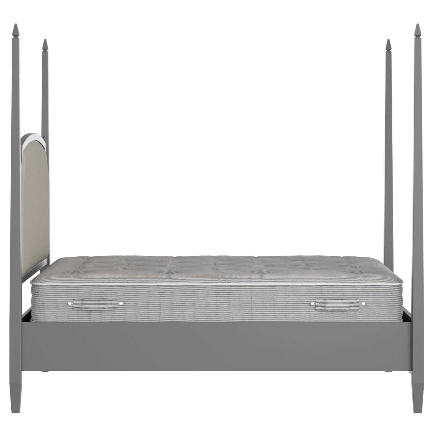 Austin Slim Upholstered wood upholstered bed in grey with Silver fabric