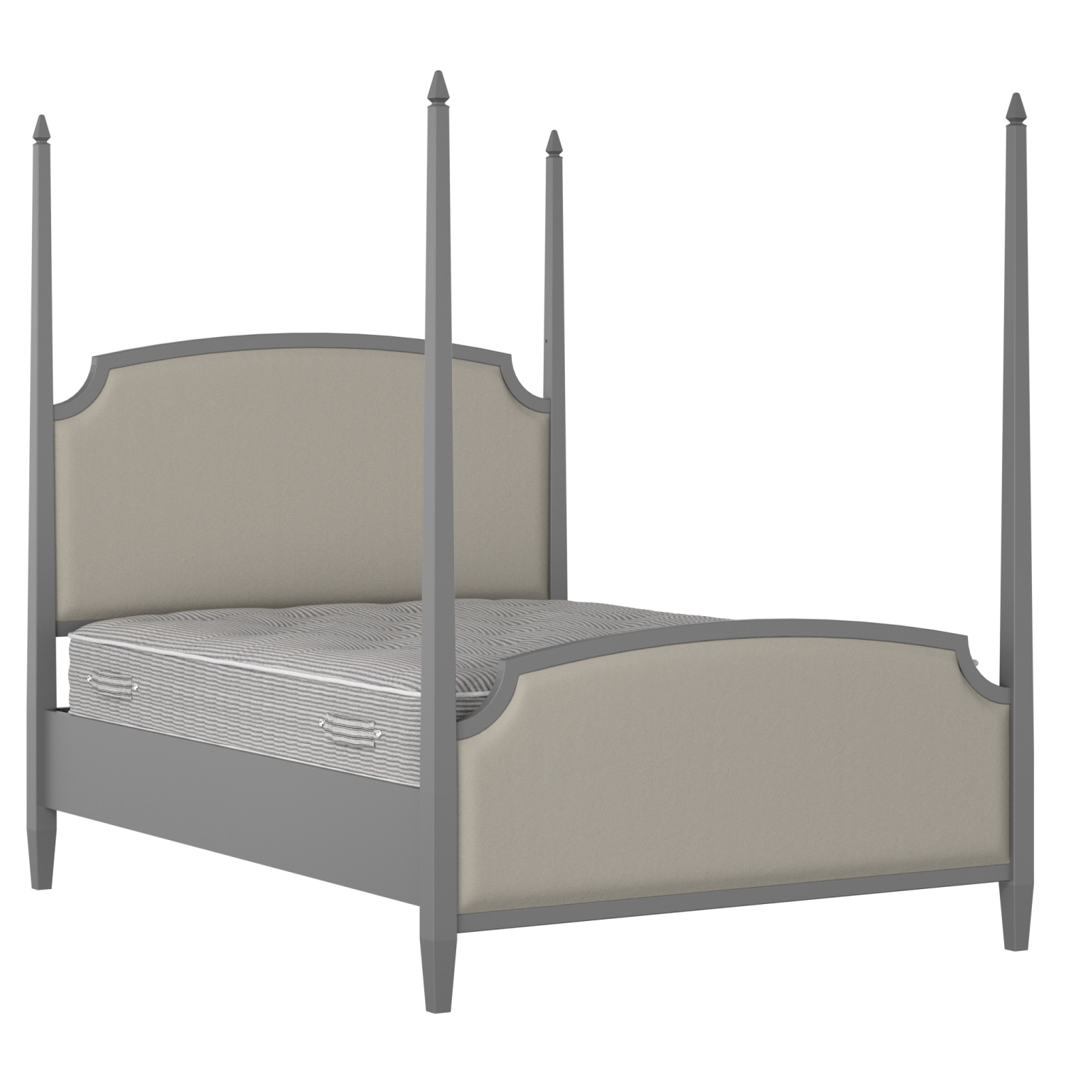 Austin Upholstered wood upholstered bed in grey with Silver fabric