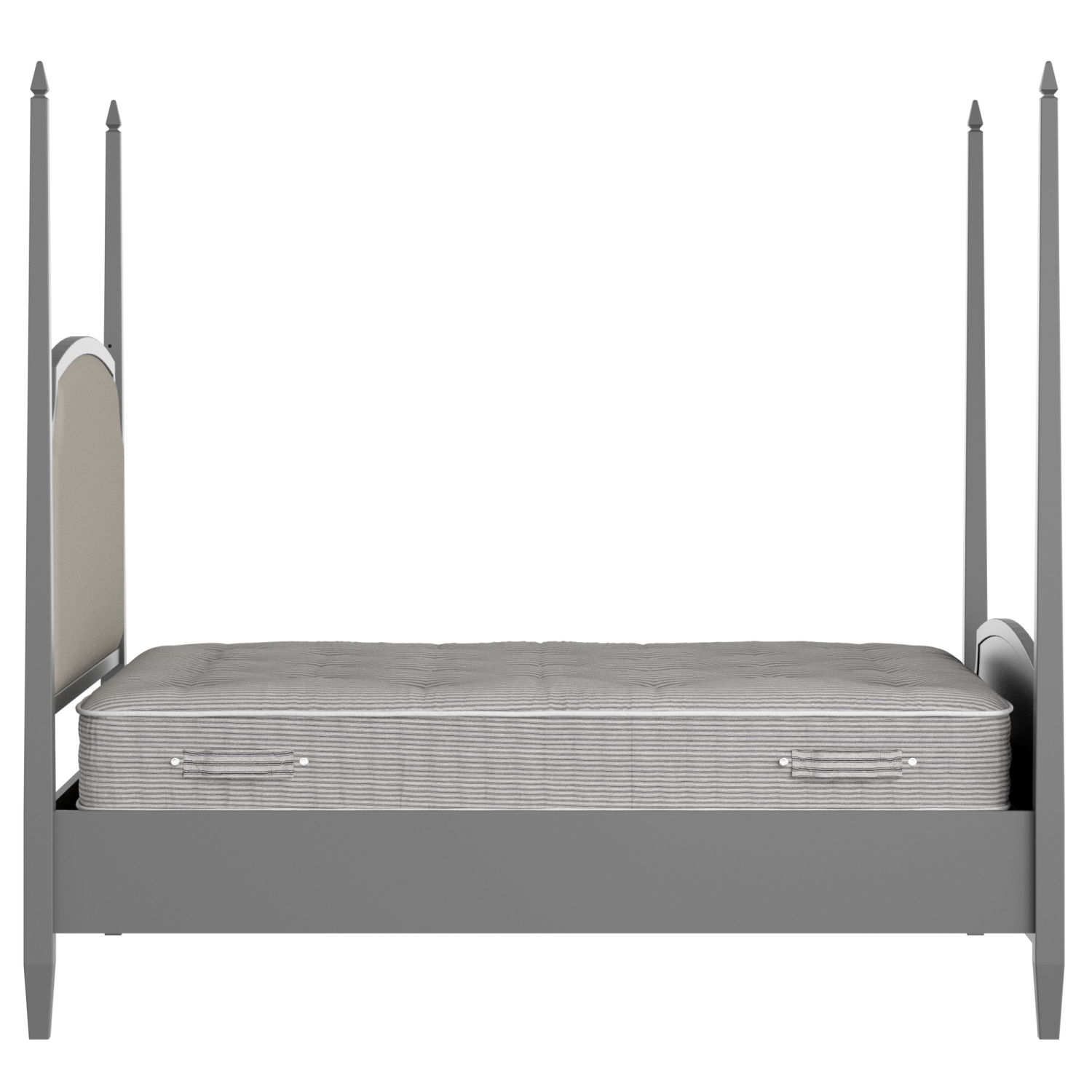 Austin Upholstered wood upholstered bed in grey with Silver fabric