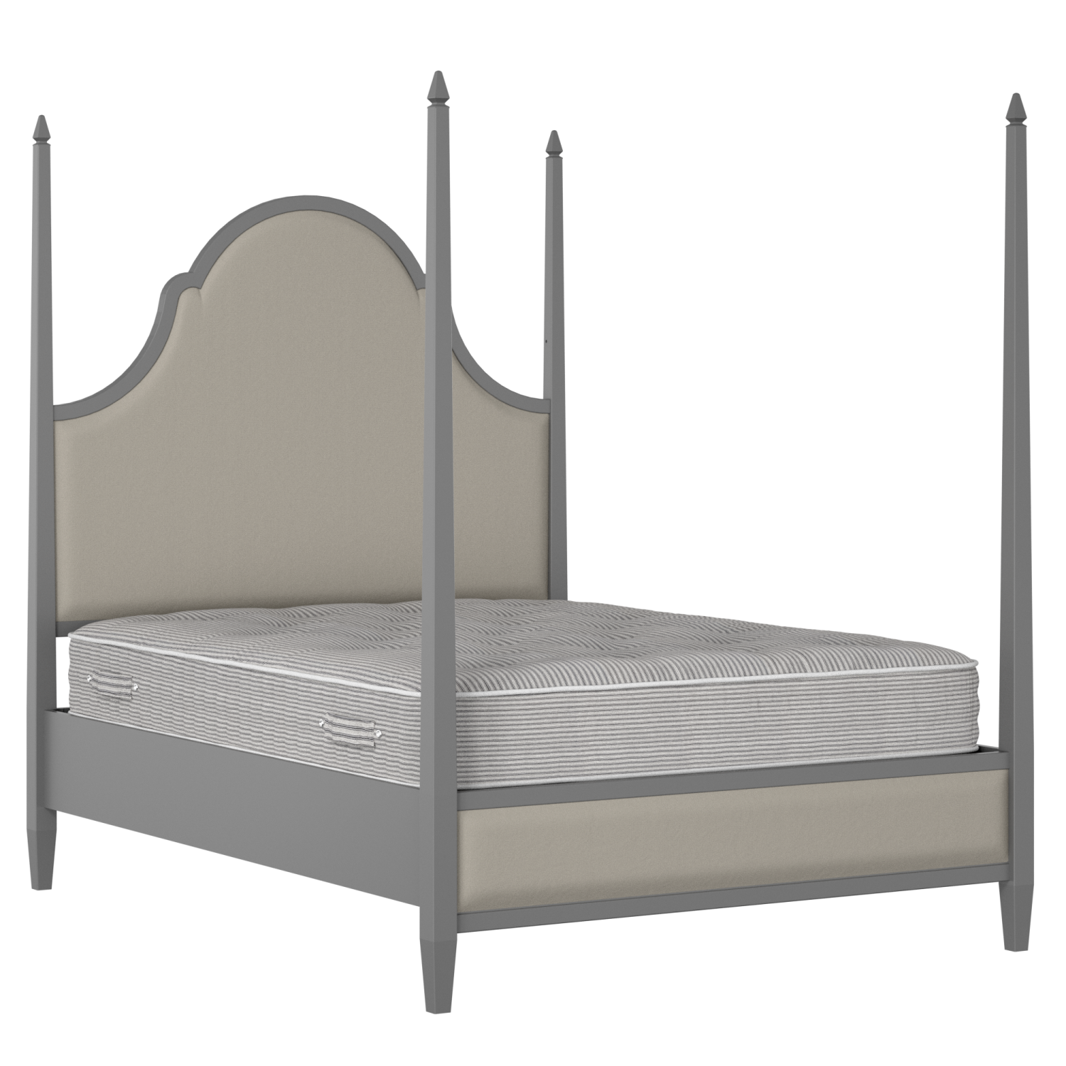 Beckett Upholstered wood upholstered bed in grey with Silver fabric