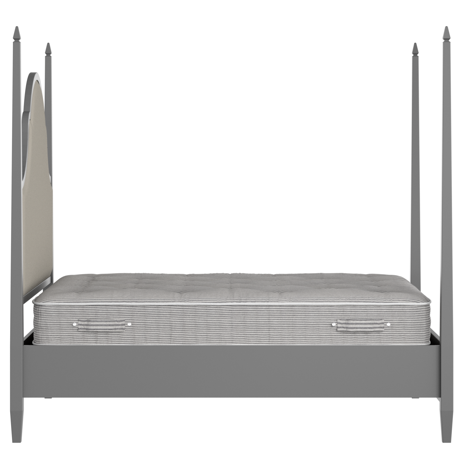 Beckett Upholstered wood upholstered bed in grey with Silver fabric