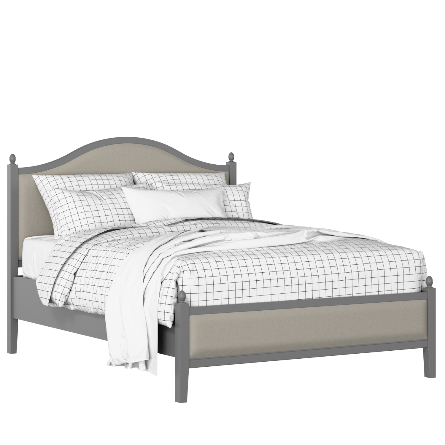Brady Slim Upholstered wood upholstered bed in grey with Silver fabric