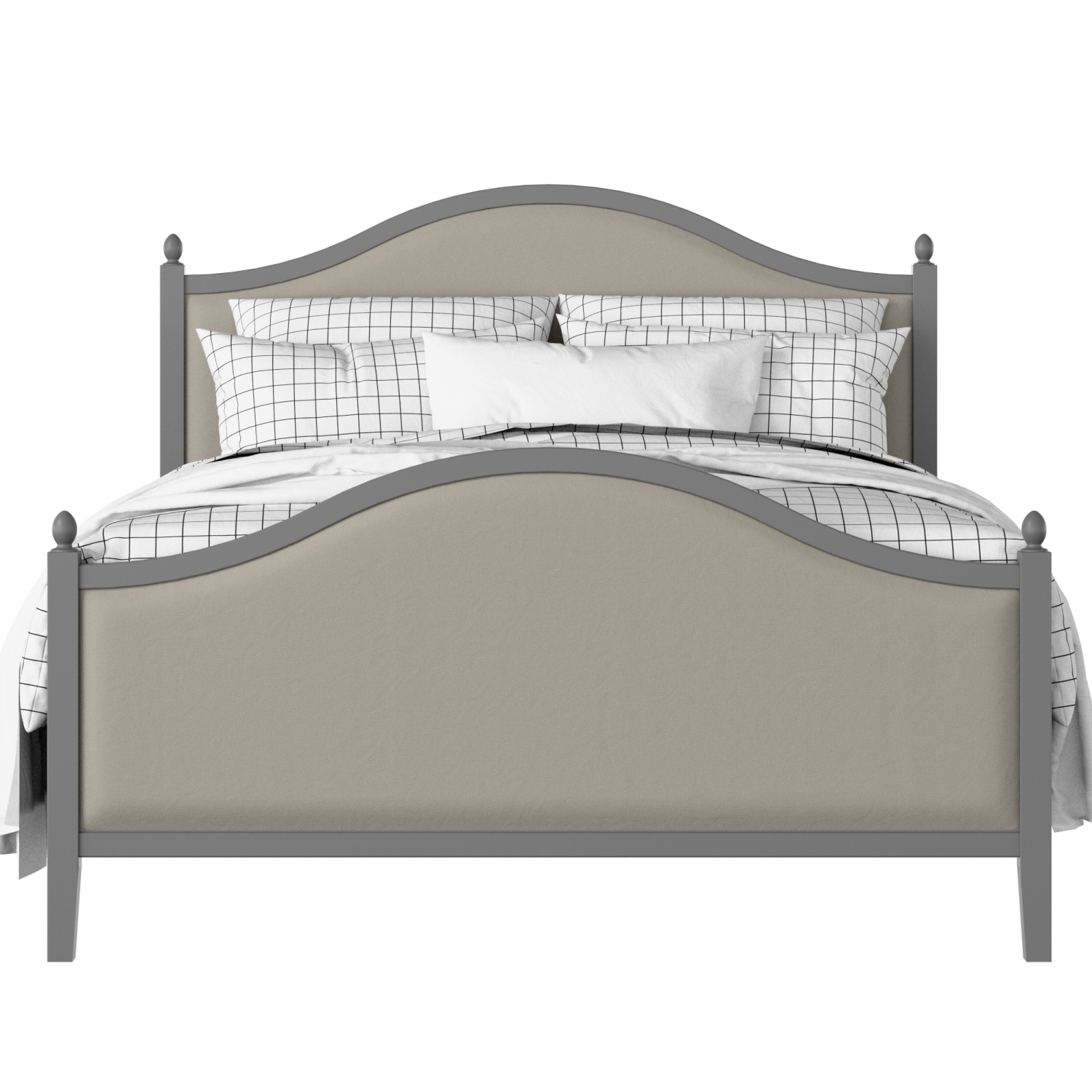 Brady Upholstered wood upholstered upholstered bed in grey with Silver fabric