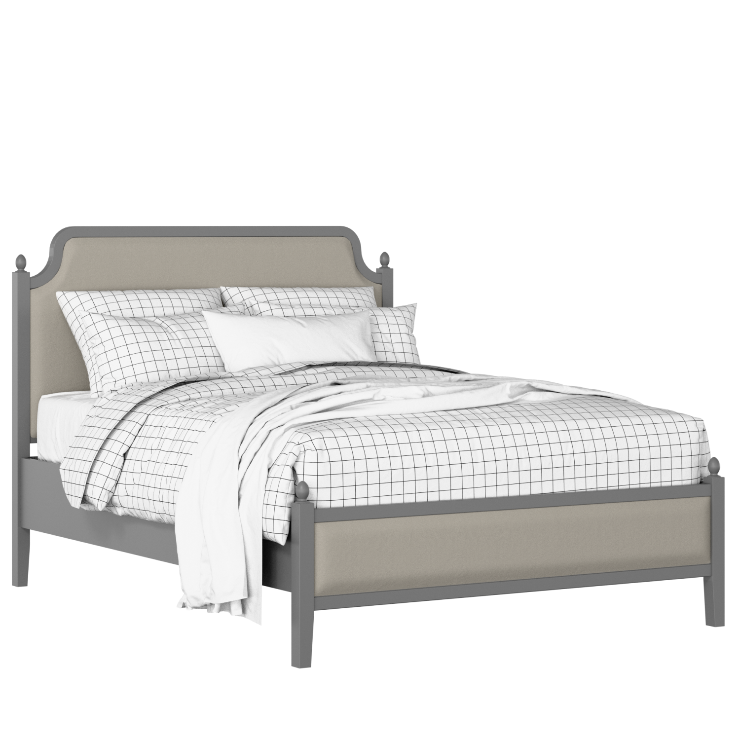 Bronte Slim Upholstered wood upholstered bed in grey with Silver fabric