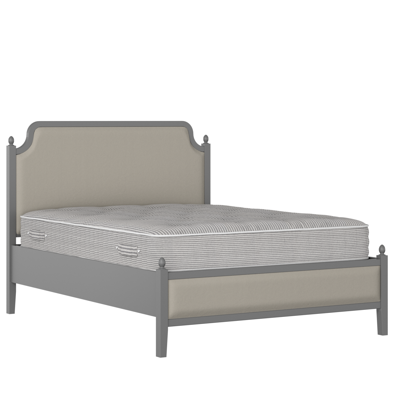 Bronte Slim Upholstered wood upholstered bed in grey with Silver fabric