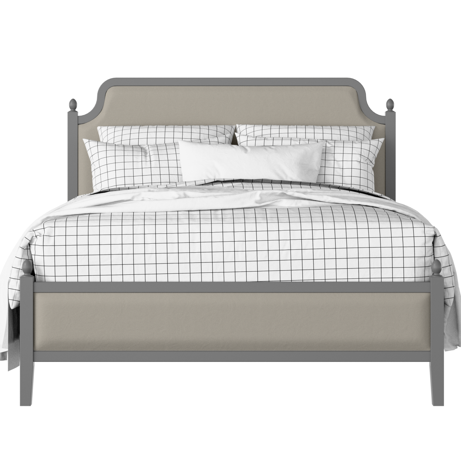 Bronte Slim Upholstered wood upholstered upholstered bed in grey with Silver fabric
