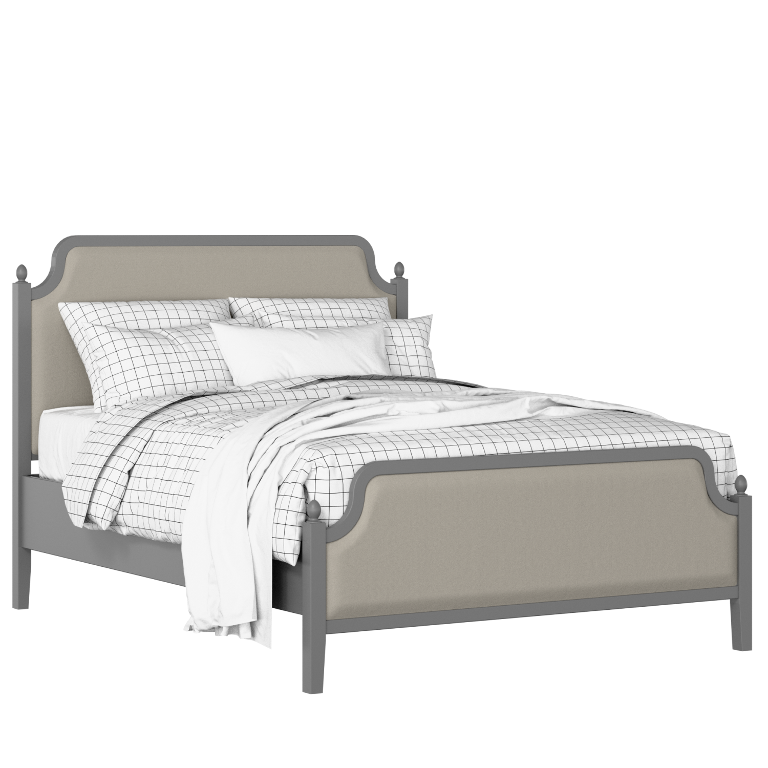 Bronte Upholstered wood upholstered bed in grey with Silver fabric