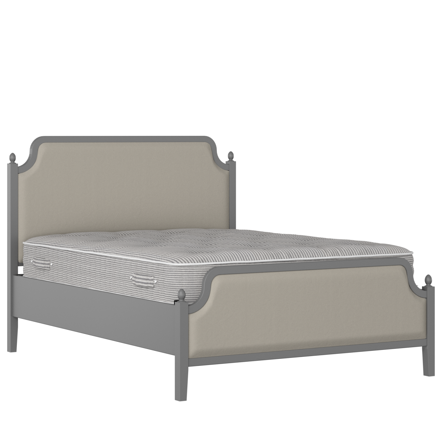 Bronte Upholstered wood upholstered bed in grey with Silver fabric