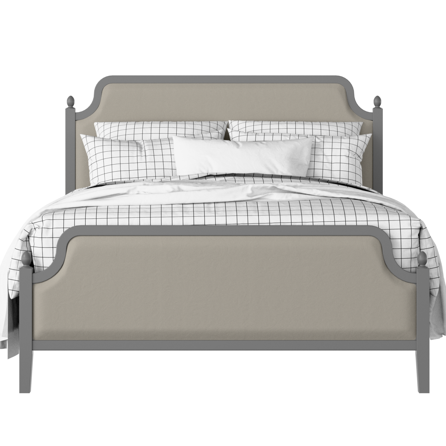 Bronte Upholstered wood upholstered upholstered bed in grey with Silver fabric