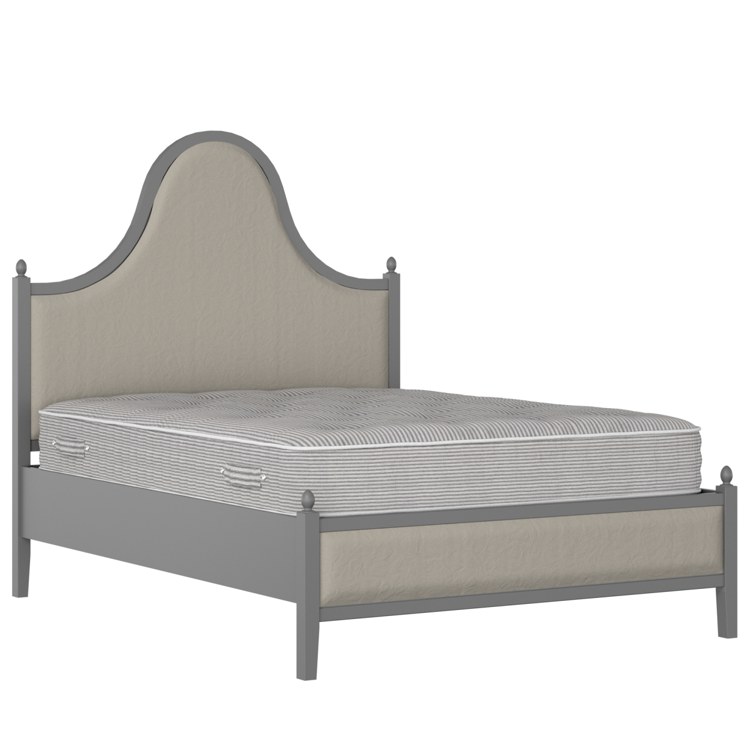 Bryce Upholstered wood upholstered bed in grey with Silver fabric