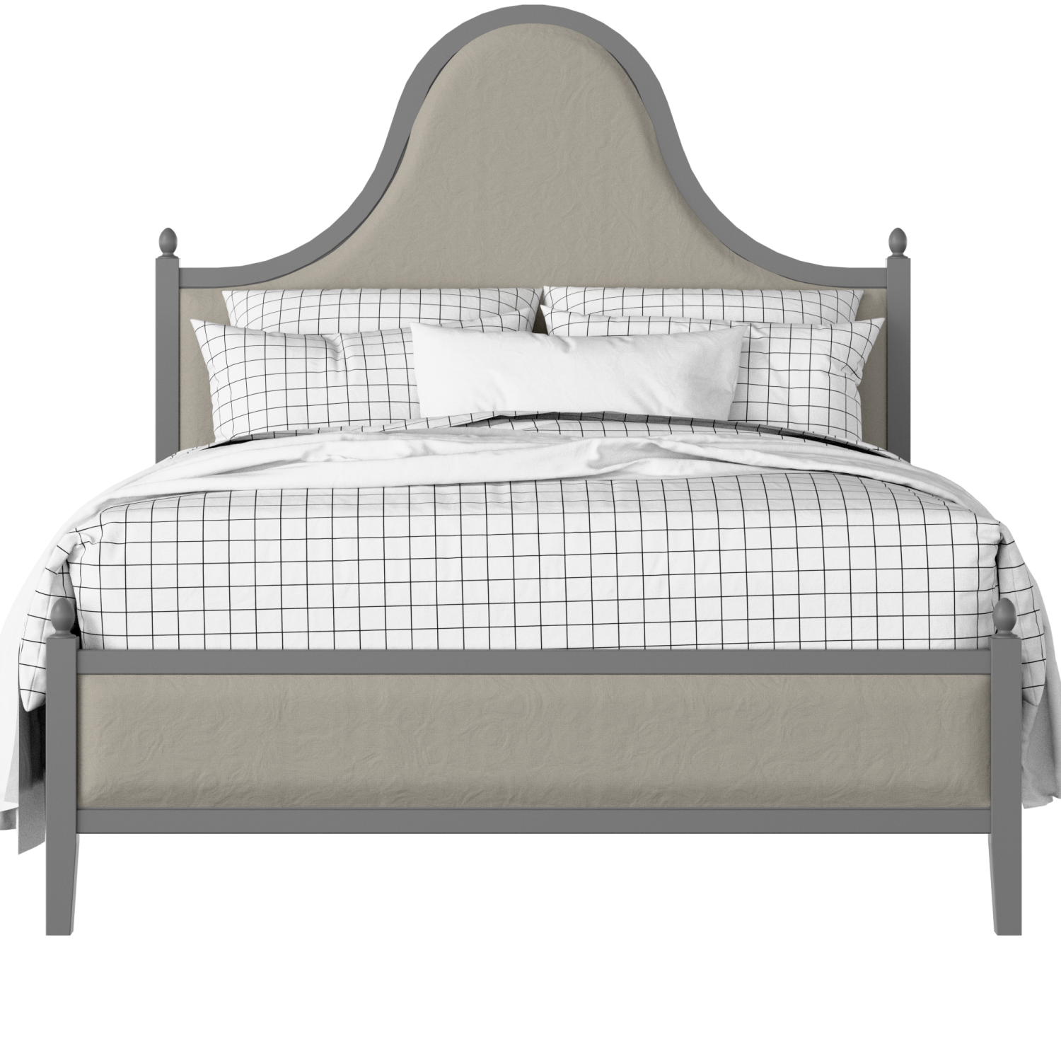 Bryce Upholstered wood upholstered upholstered bed in grey with Silver fabric