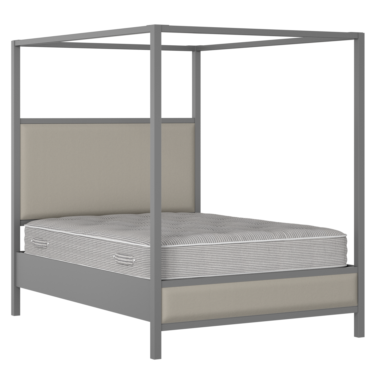 Byron Slim Upholstered wood upholstered bed in grey with Silver fabric