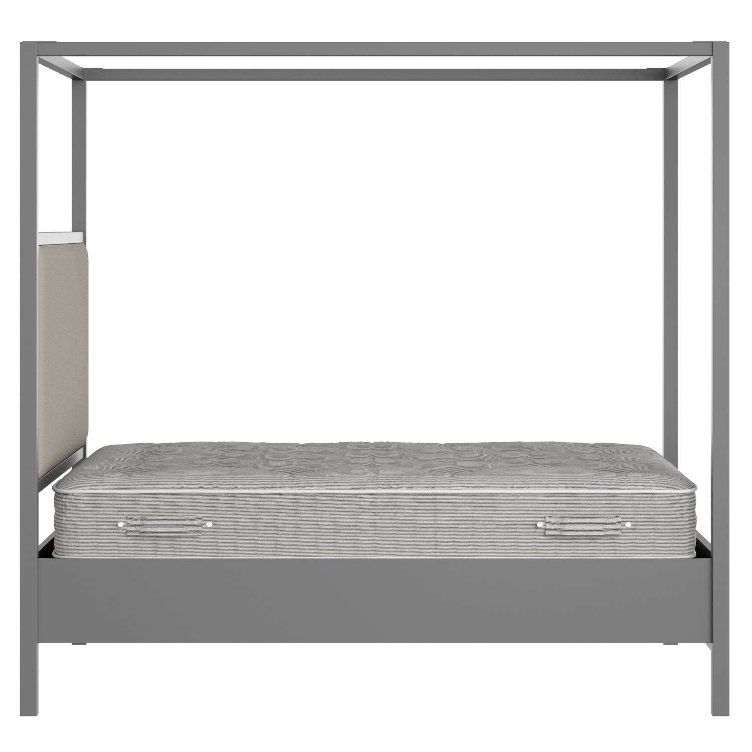 Byron Slim Upholstered wood upholstered bed in grey with Silver fabric