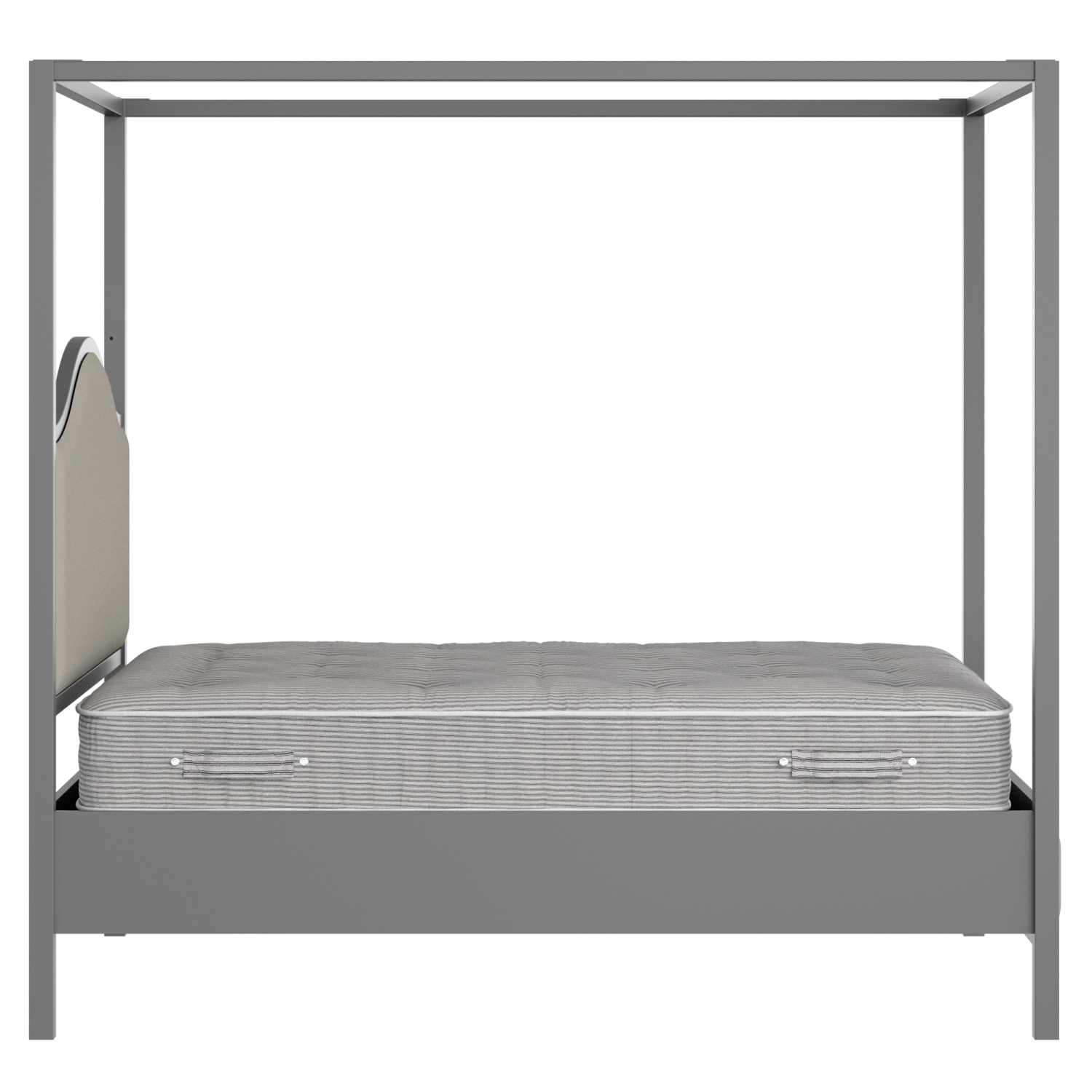 Coleridge Slim Upholstered wood upholstered bed in grey with Silver fabric