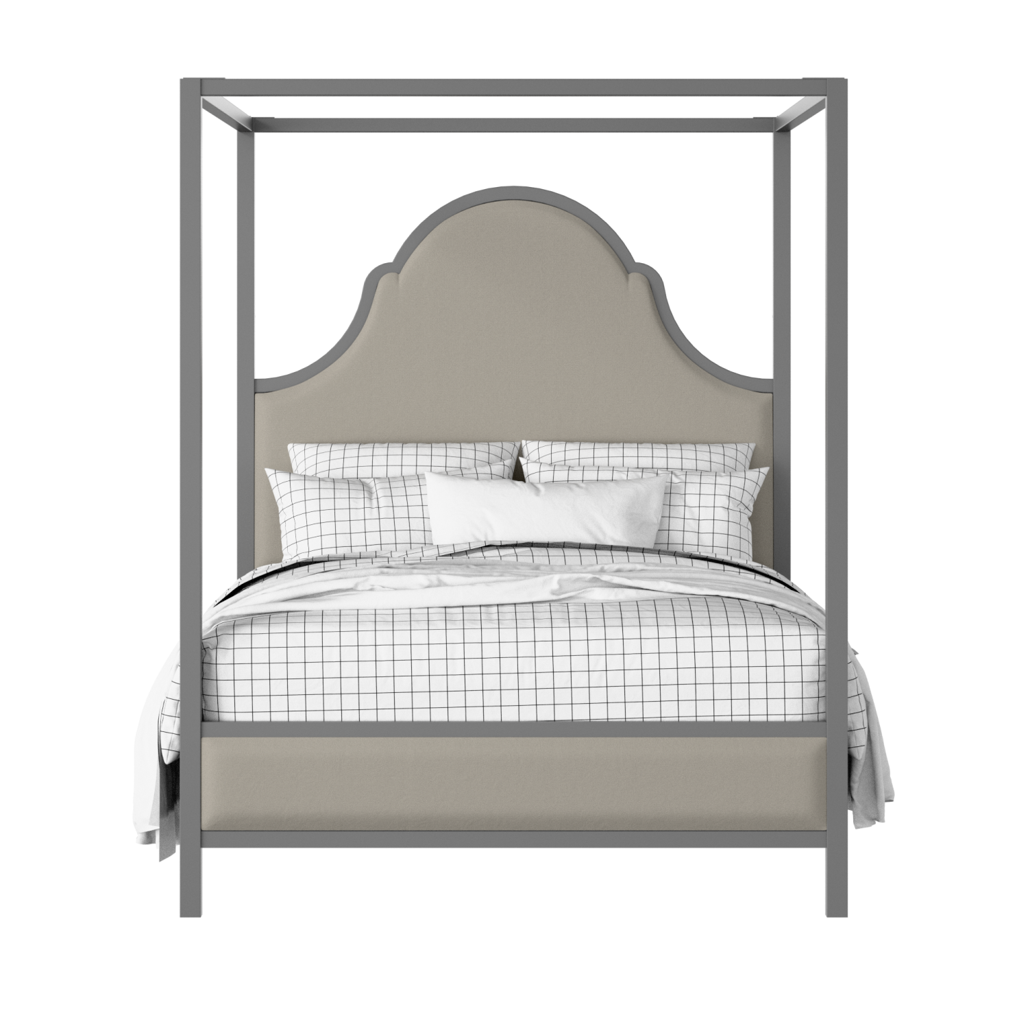 Joyce Upholstered wood upholstered upholstered bed in grey with Silver fabric