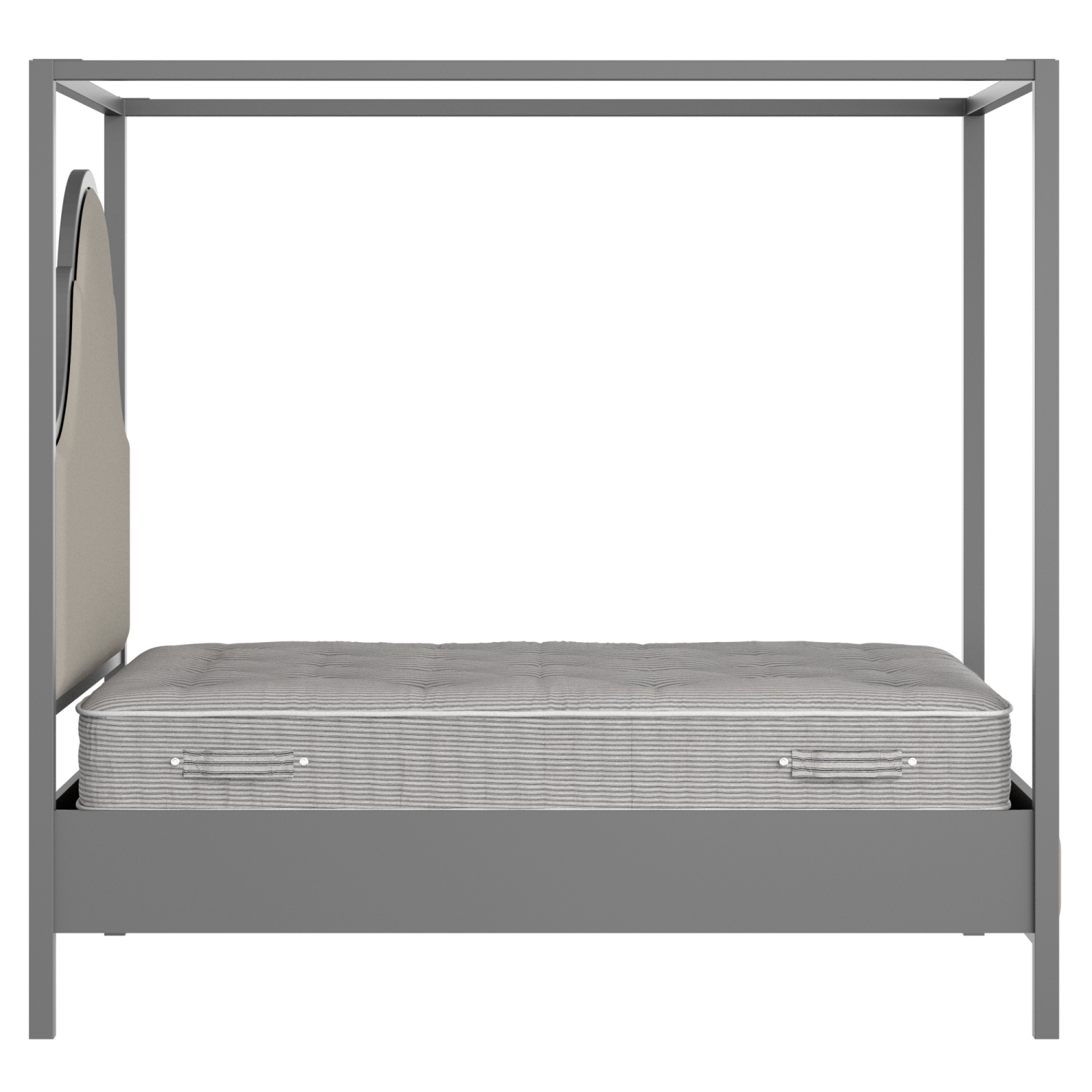 Joyce Upholstered wood upholstered bed in grey with Silver fabric