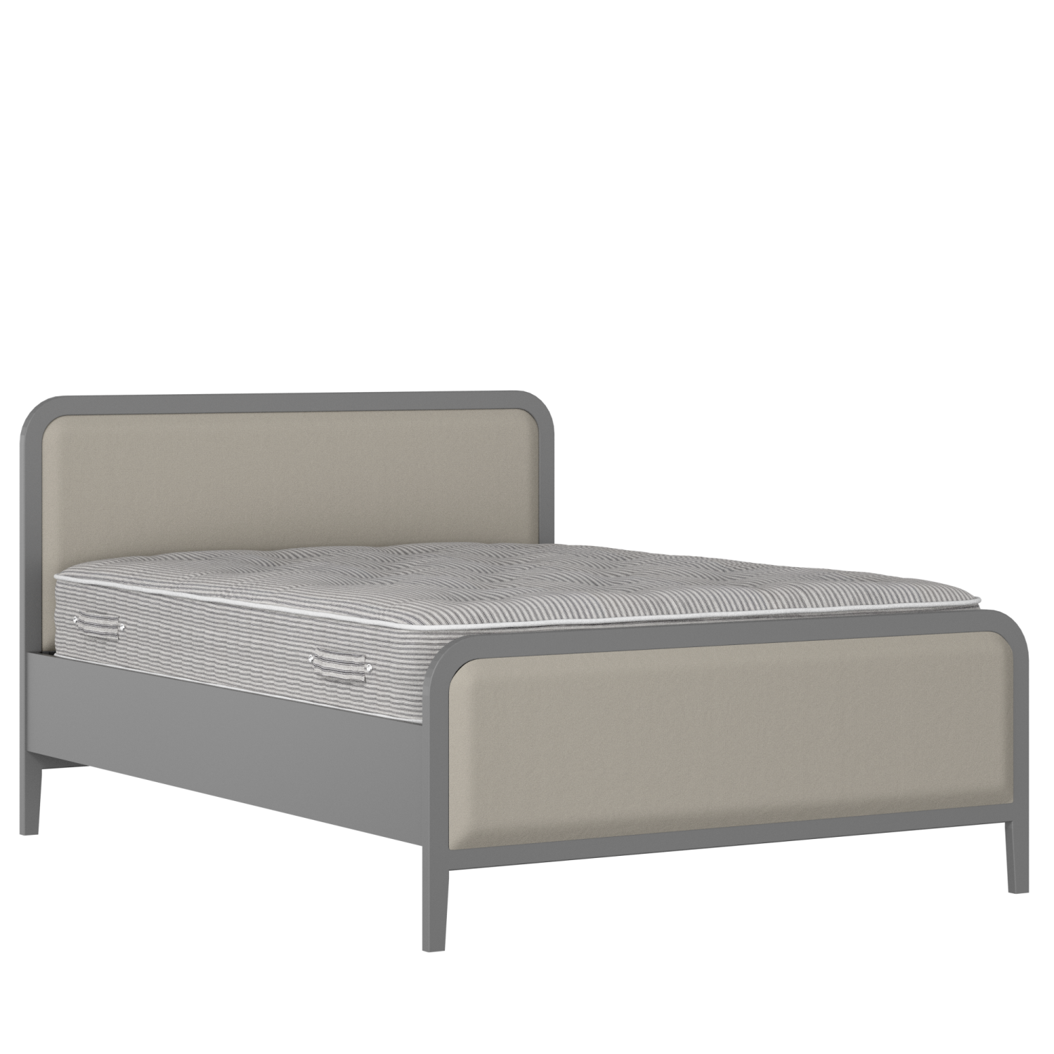 Keats Upholstered wood upholstered bed in grey with Silver fabric