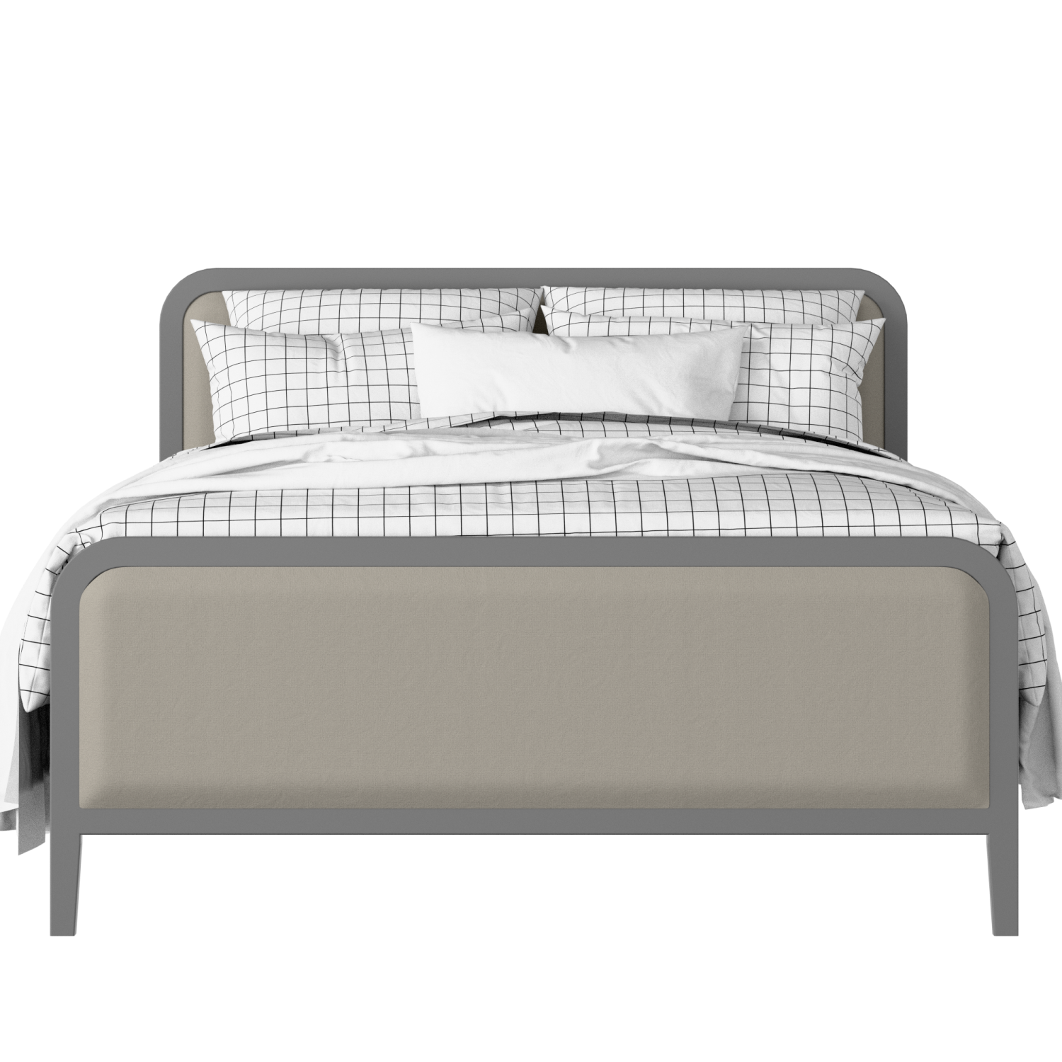 Keats Upholstered wood upholstered upholstered bed in grey with Silver fabric