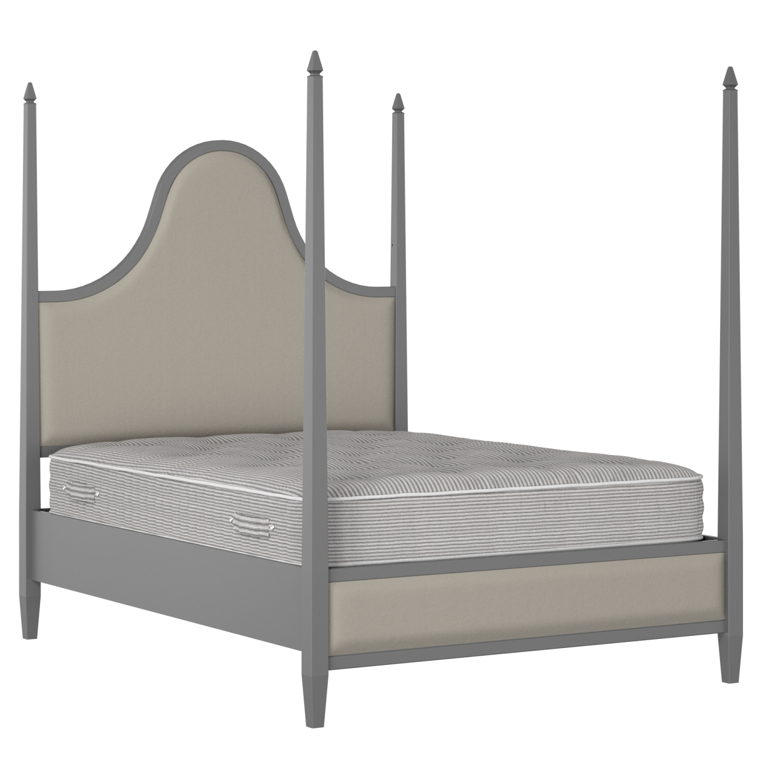 Kelly Upholstered wood upholstered bed in grey with Silver fabric