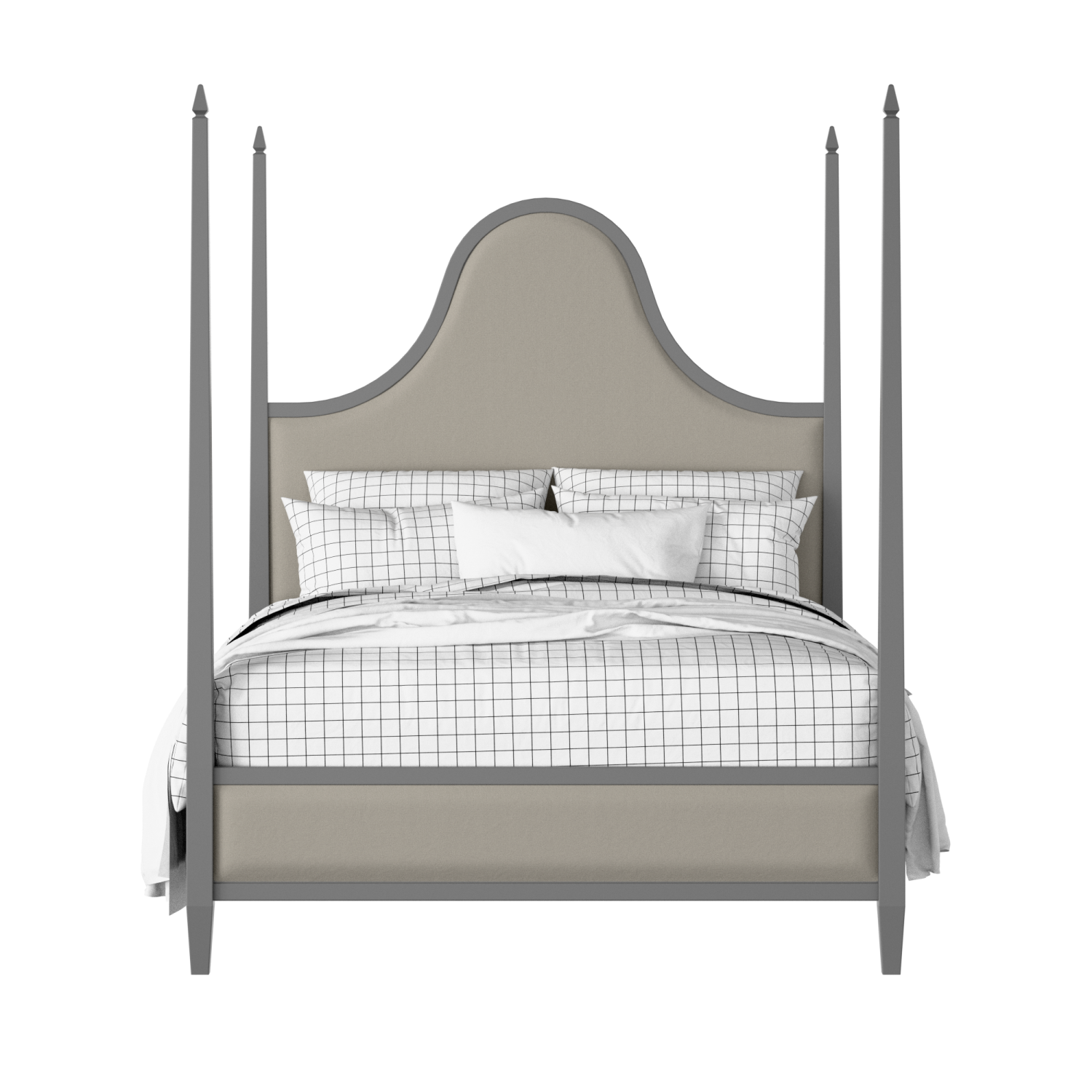 Kelly Upholstered wood upholstered upholstered bed in grey with Silver fabric