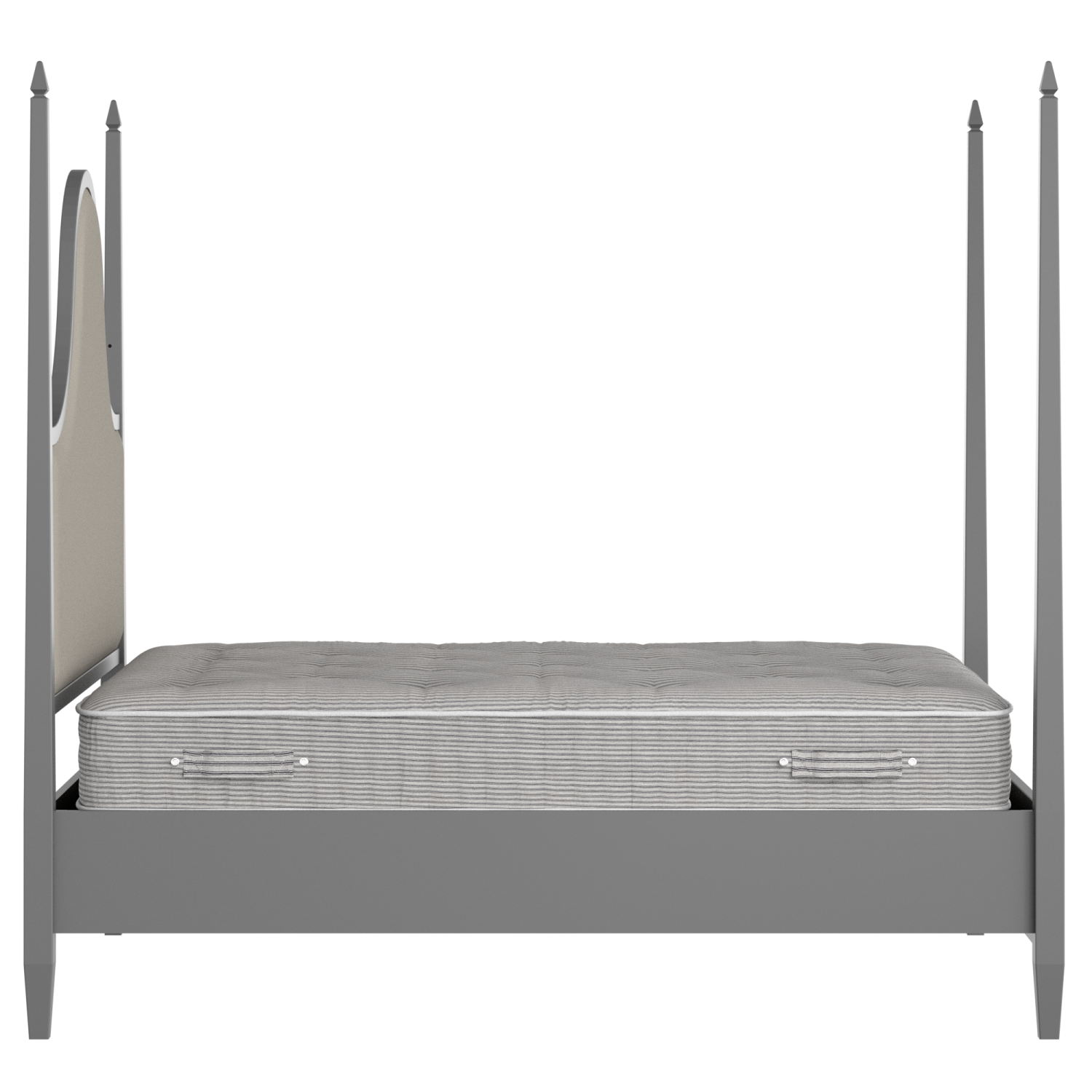 Kelly Upholstered wood upholstered bed in grey with Silver fabric