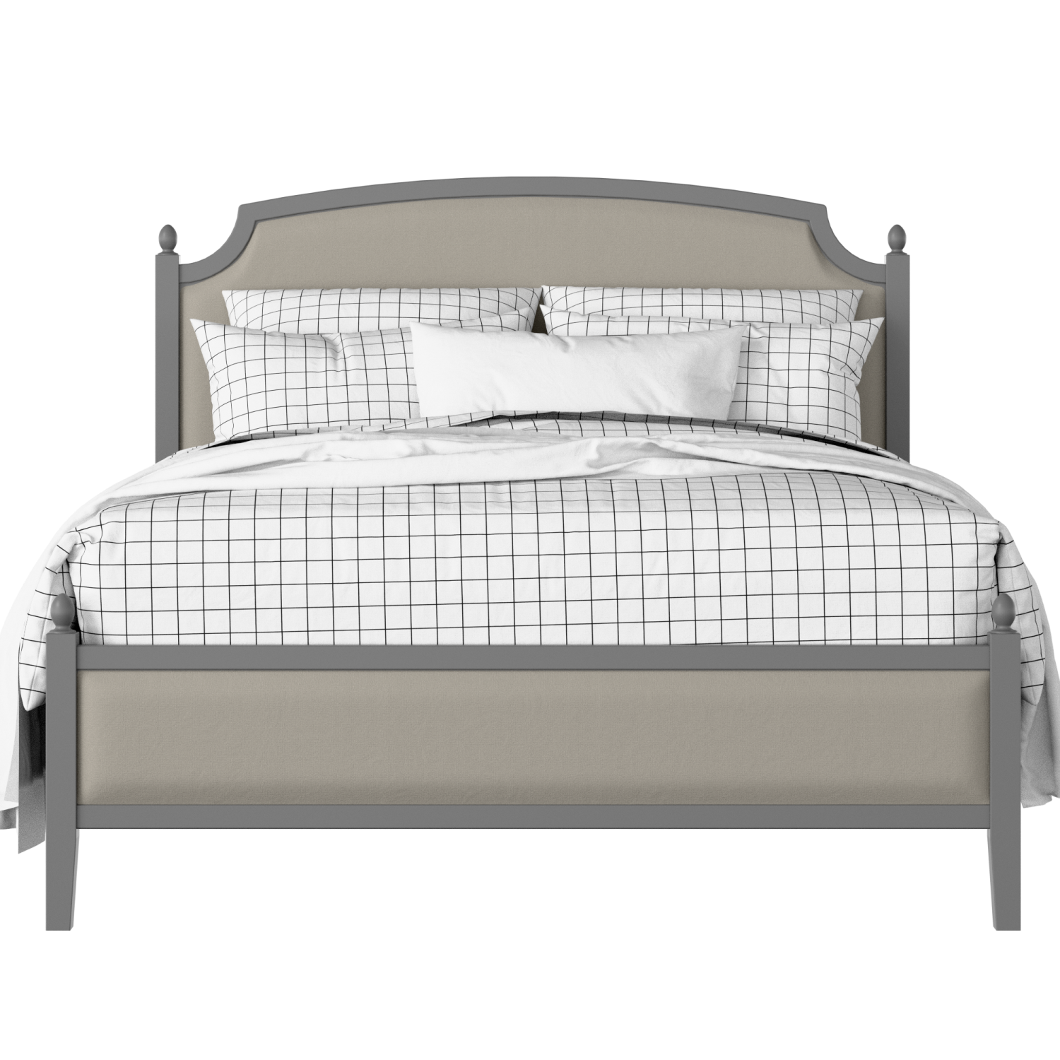 Kipling Slim Upholstered wood upholstered upholstered bed in grey with Silver fabric