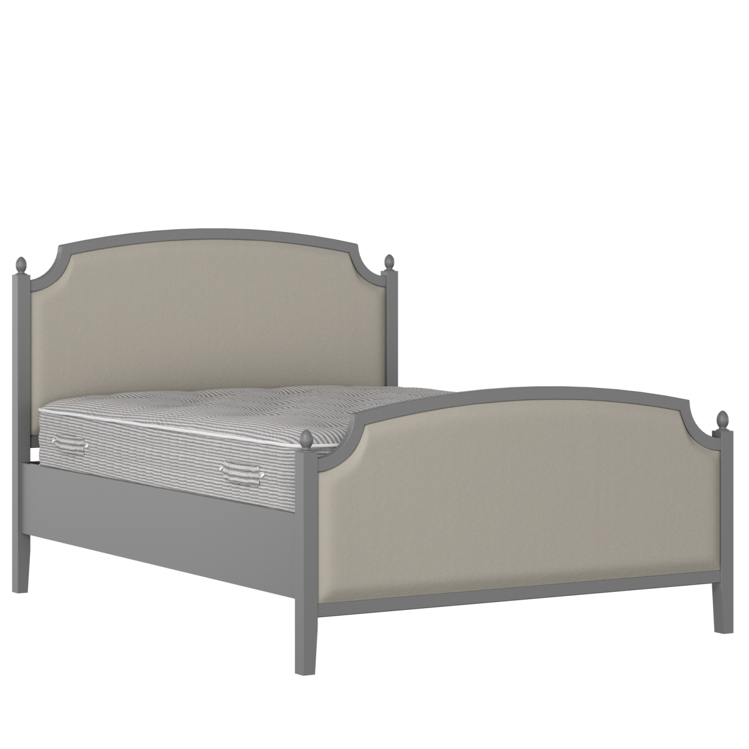 Kipling Upholstered wood upholstered bed in grey with Silver fabric