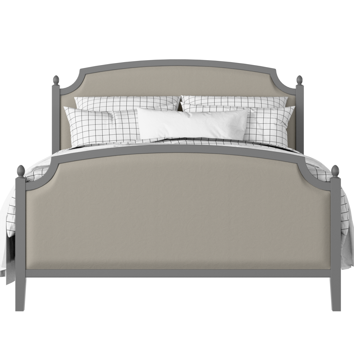 Kipling Upholstered wood upholstered upholstered bed in grey with Silver fabric