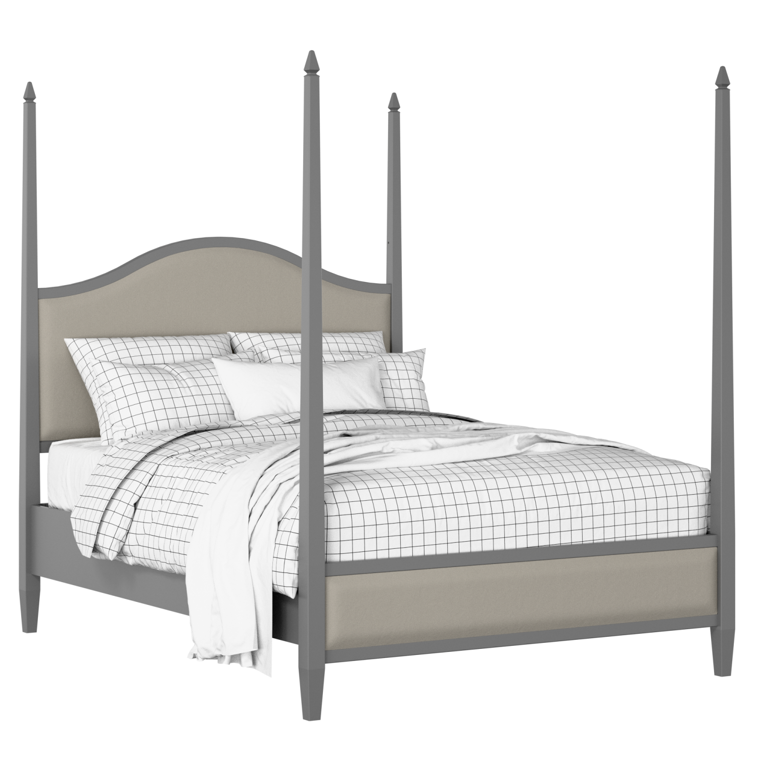 Larkin Slim Upholstered wood upholstered bed in grey with Silver fabric