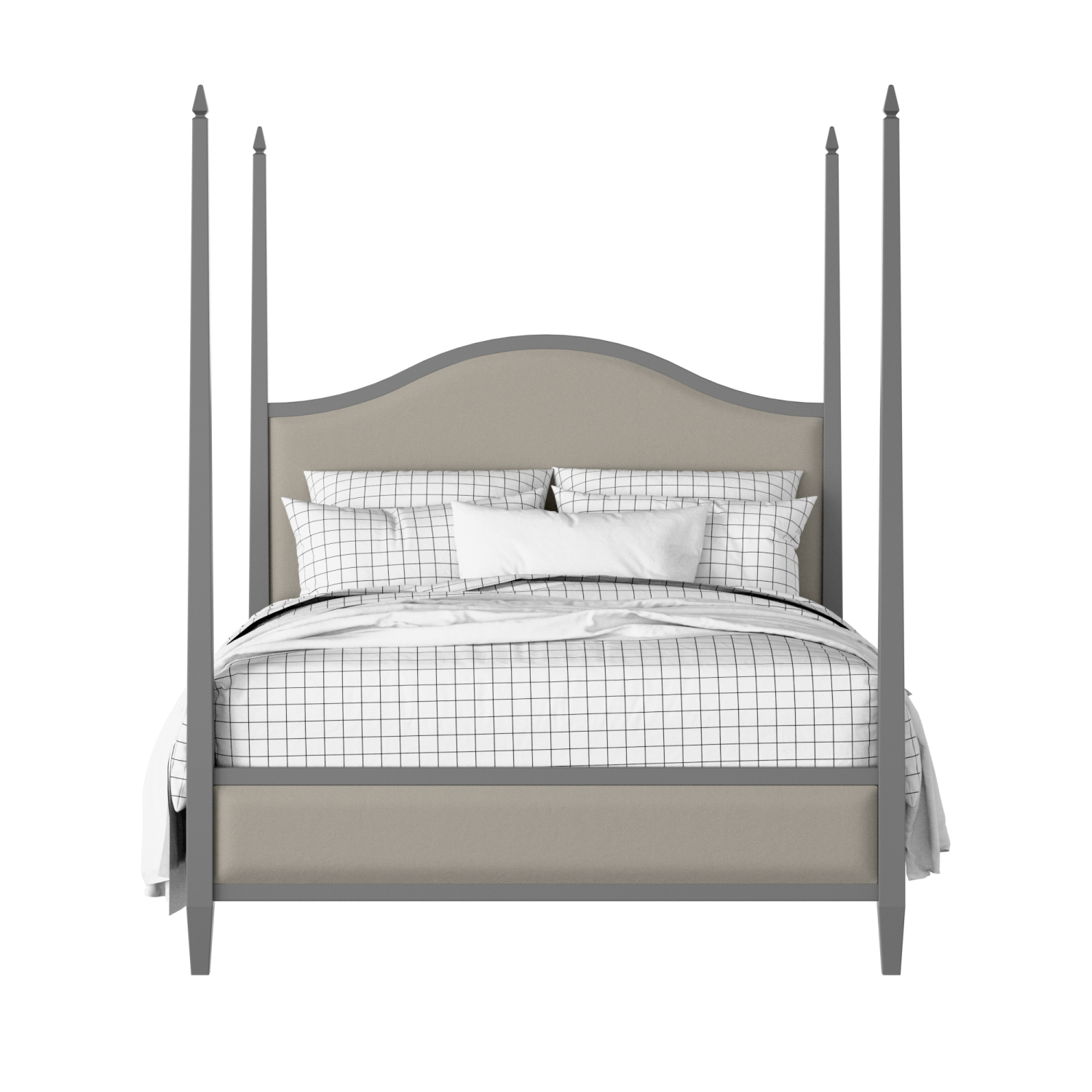 Larkin Slim Upholstered wood upholstered upholstered bed in grey with Silver fabric