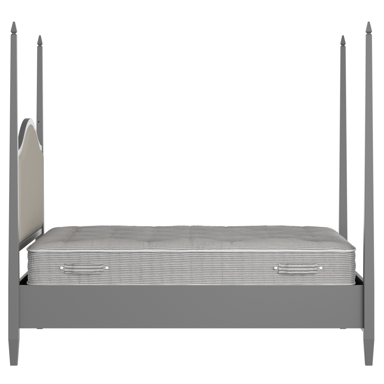 Larkin Slim Upholstered wood upholstered bed in grey with Silver fabric