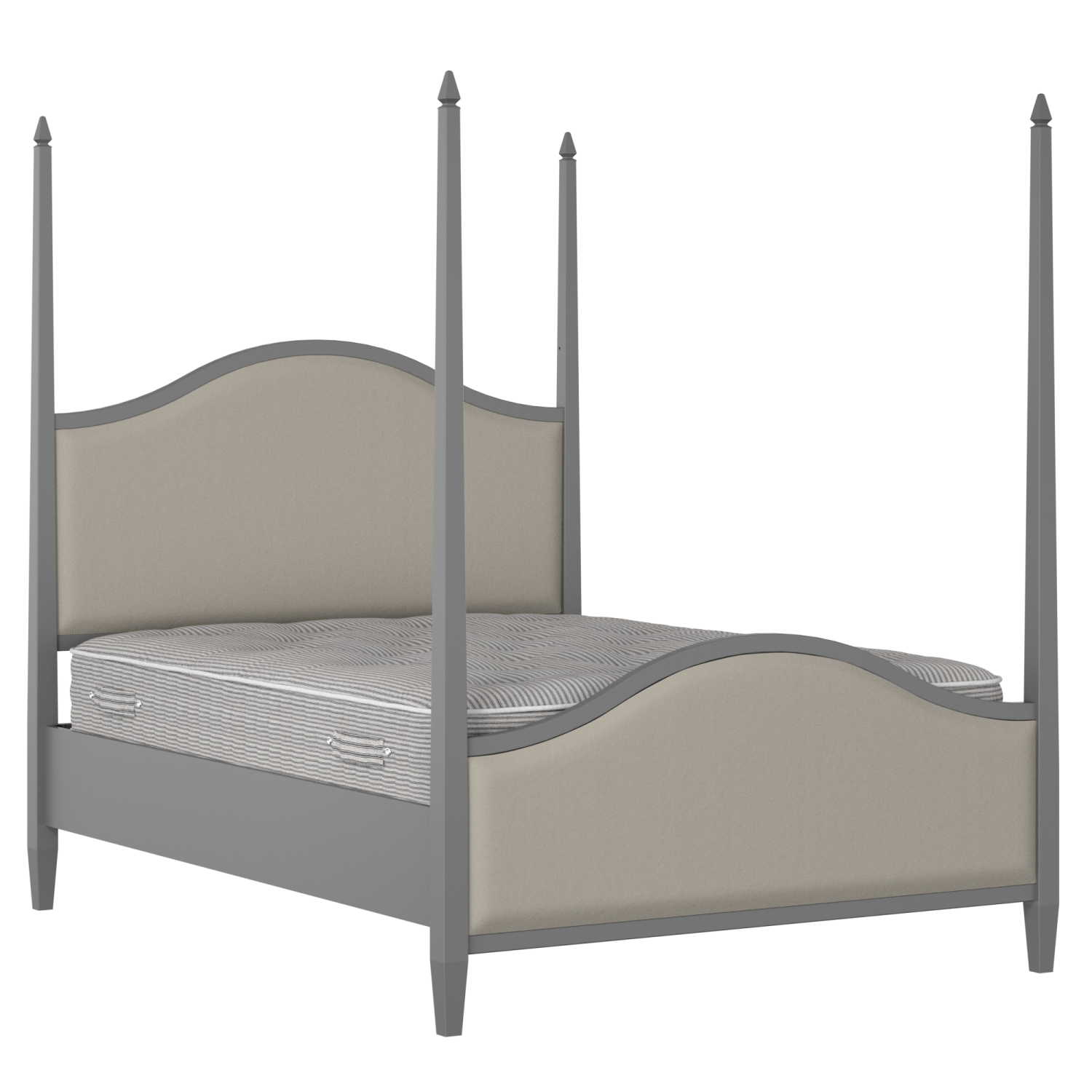 Larkin Upholstered wood upholstered bed in grey with Silver fabric