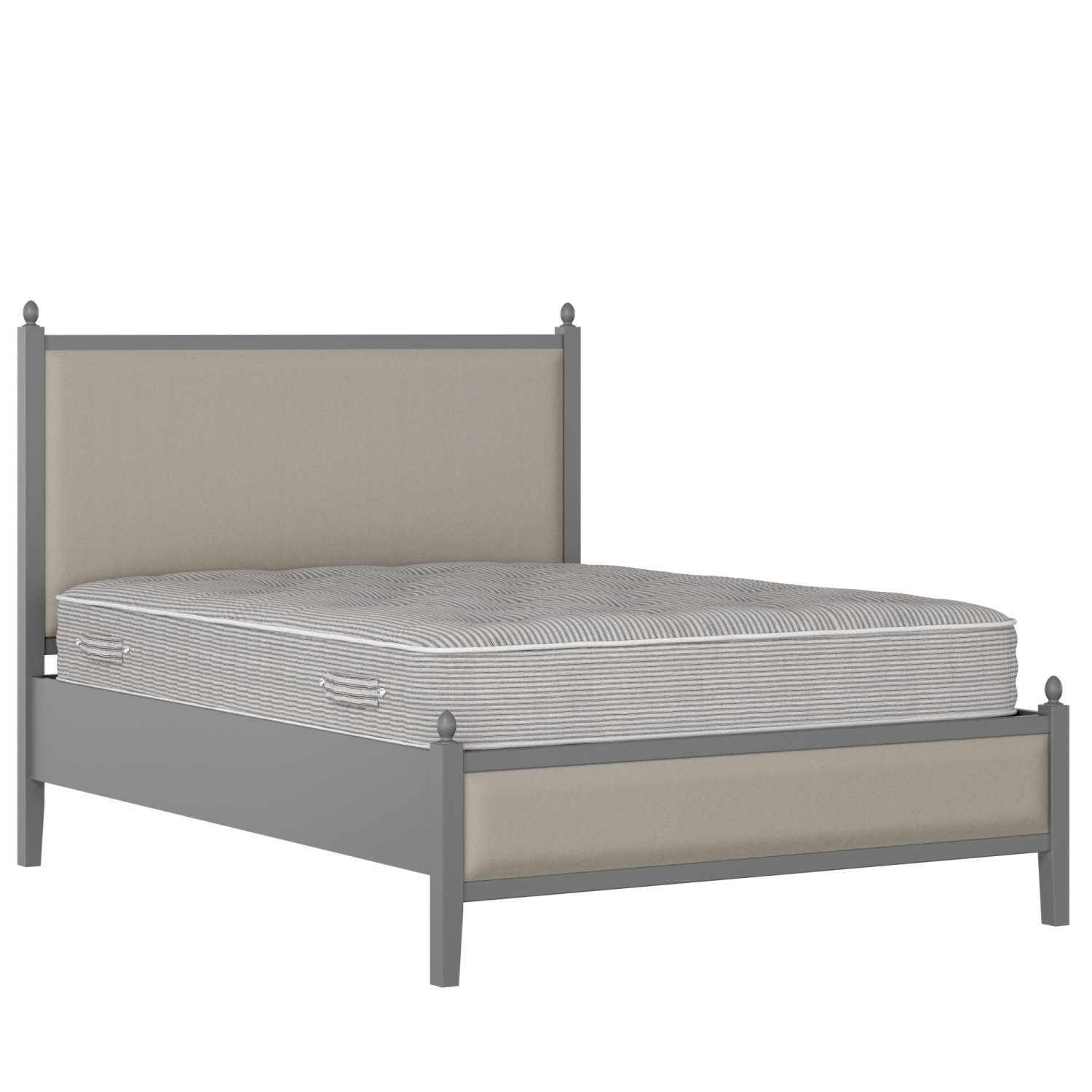 Marbella Slim Upholstered wood upholstered bed in grey with Silver fabric
