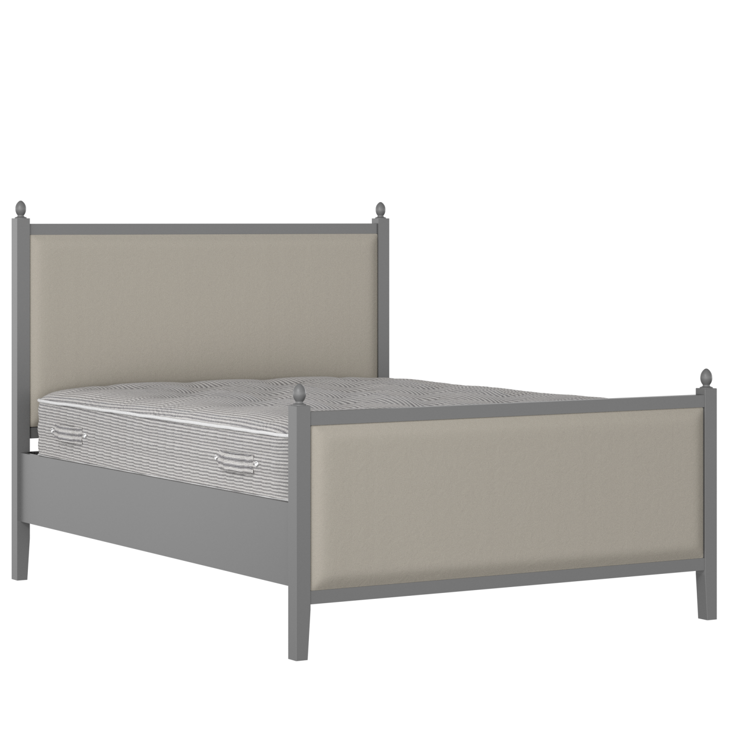 Marbella Upholstered wood upholstered bed in grey with Silver fabric