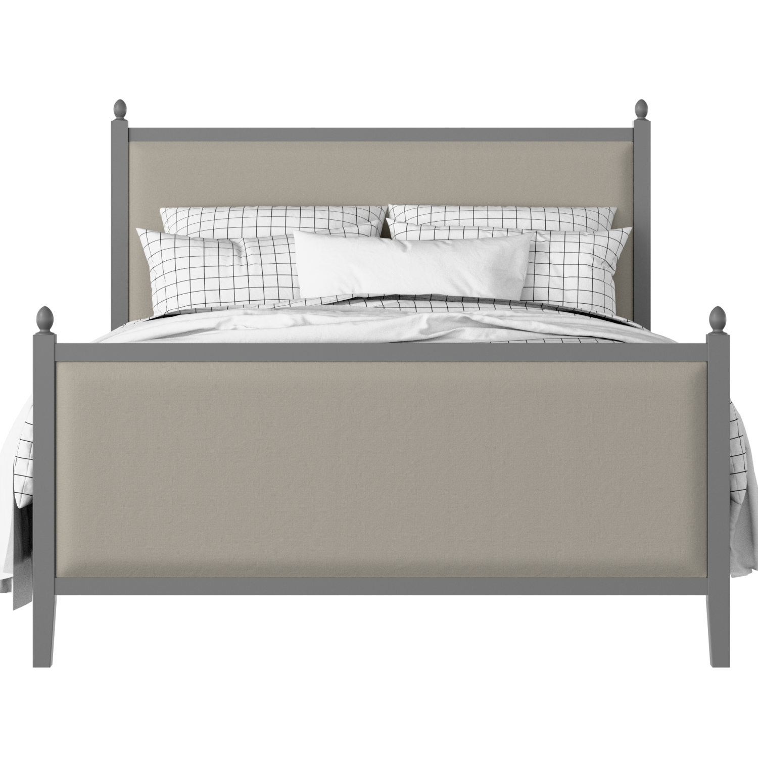 Marbella Upholstered wood upholstered upholstered bed in grey with Silver fabric